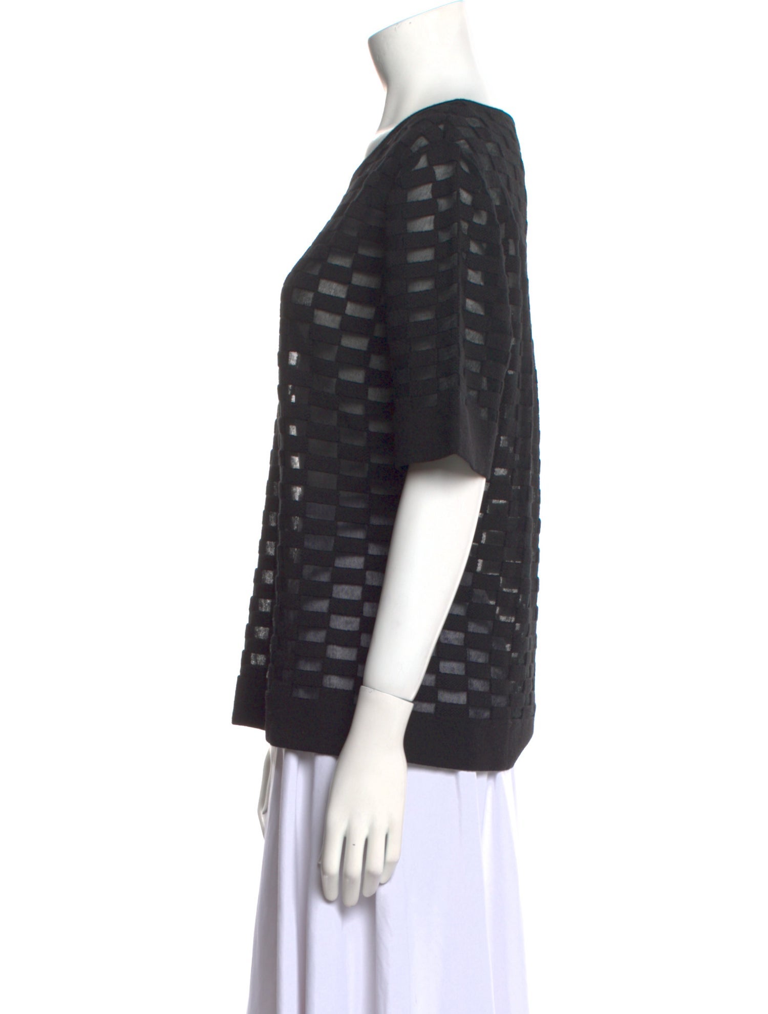 Escada Bateau Neckline Short Sleeve Top
