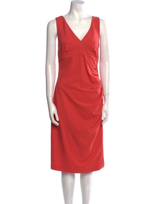 Escada Plunge Neckline Midi Length Dress
