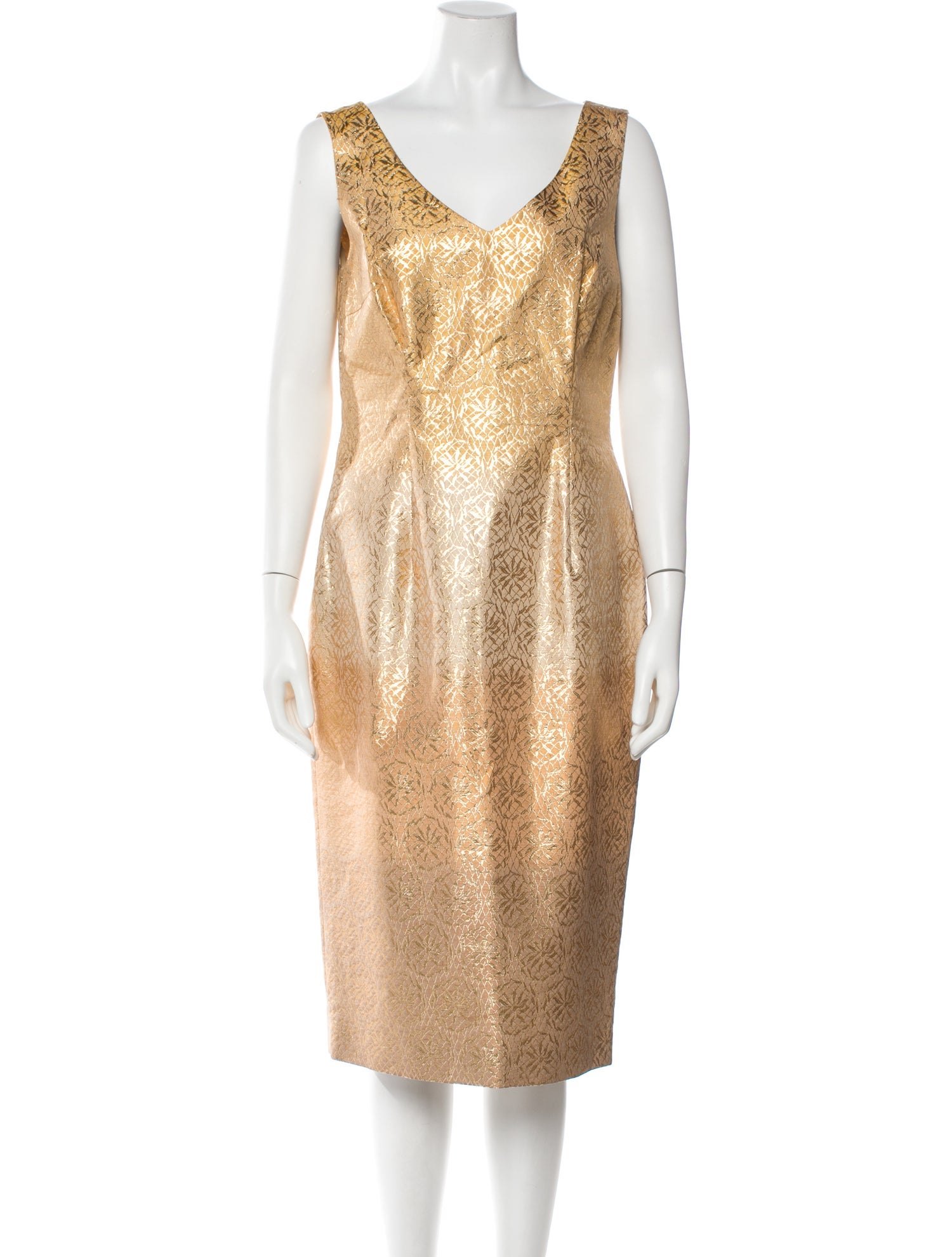 Escada V-Neck Midi Length Dress