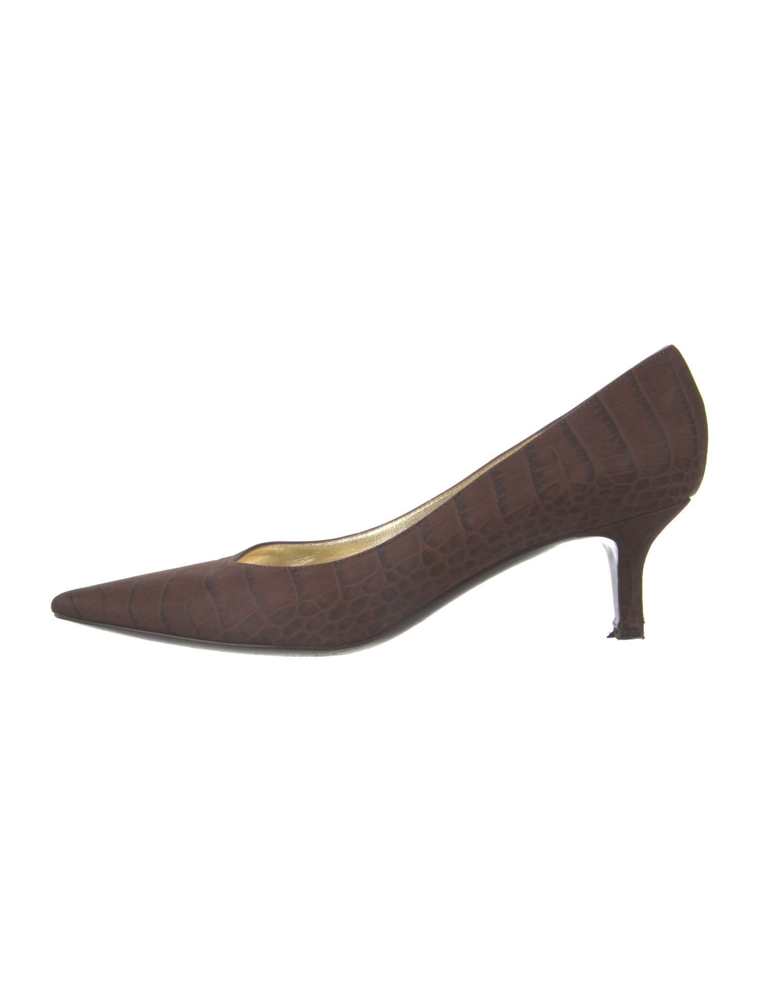 Escada Embossed Leather Pumps
