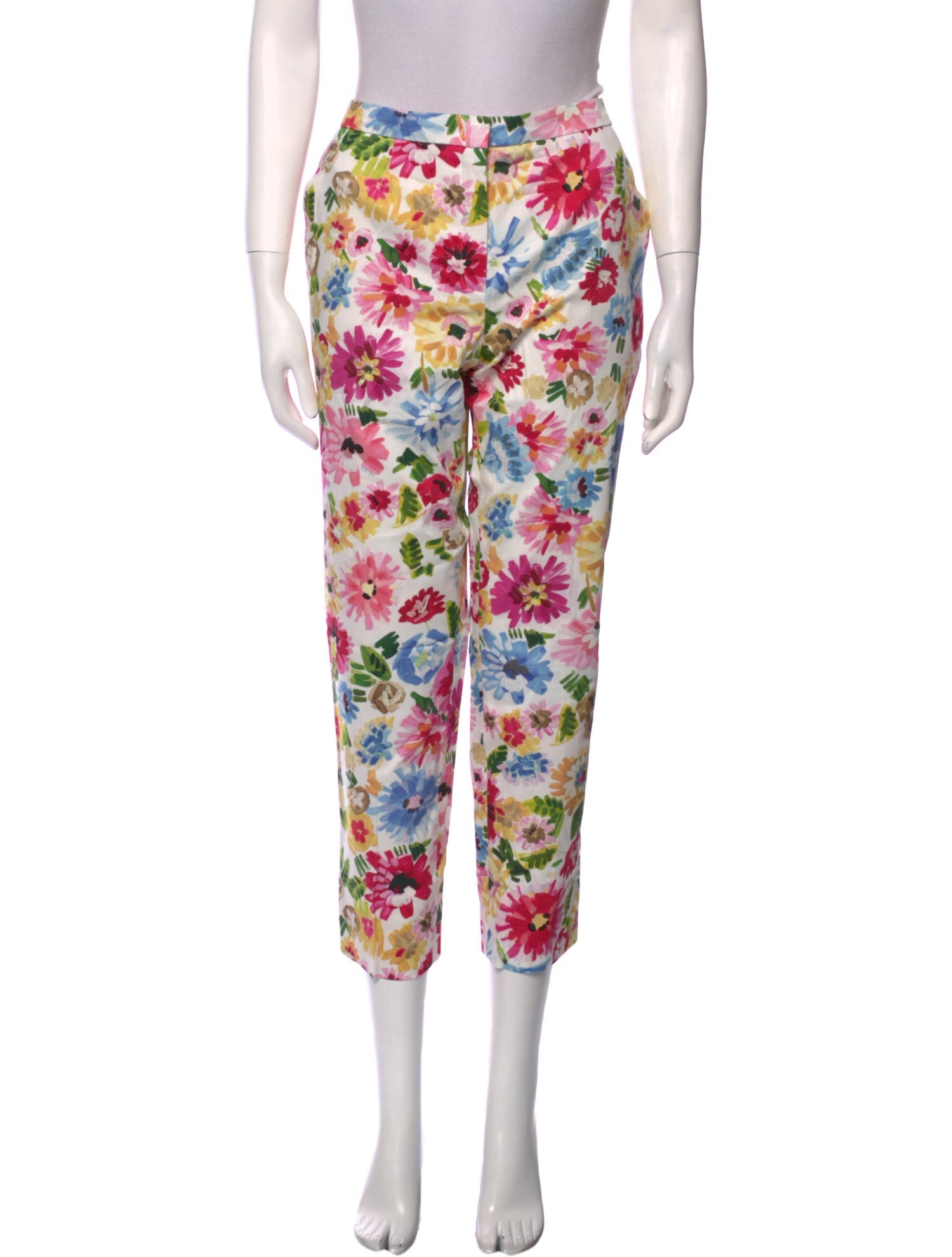 Escada Floral Print Straight Leg Pants