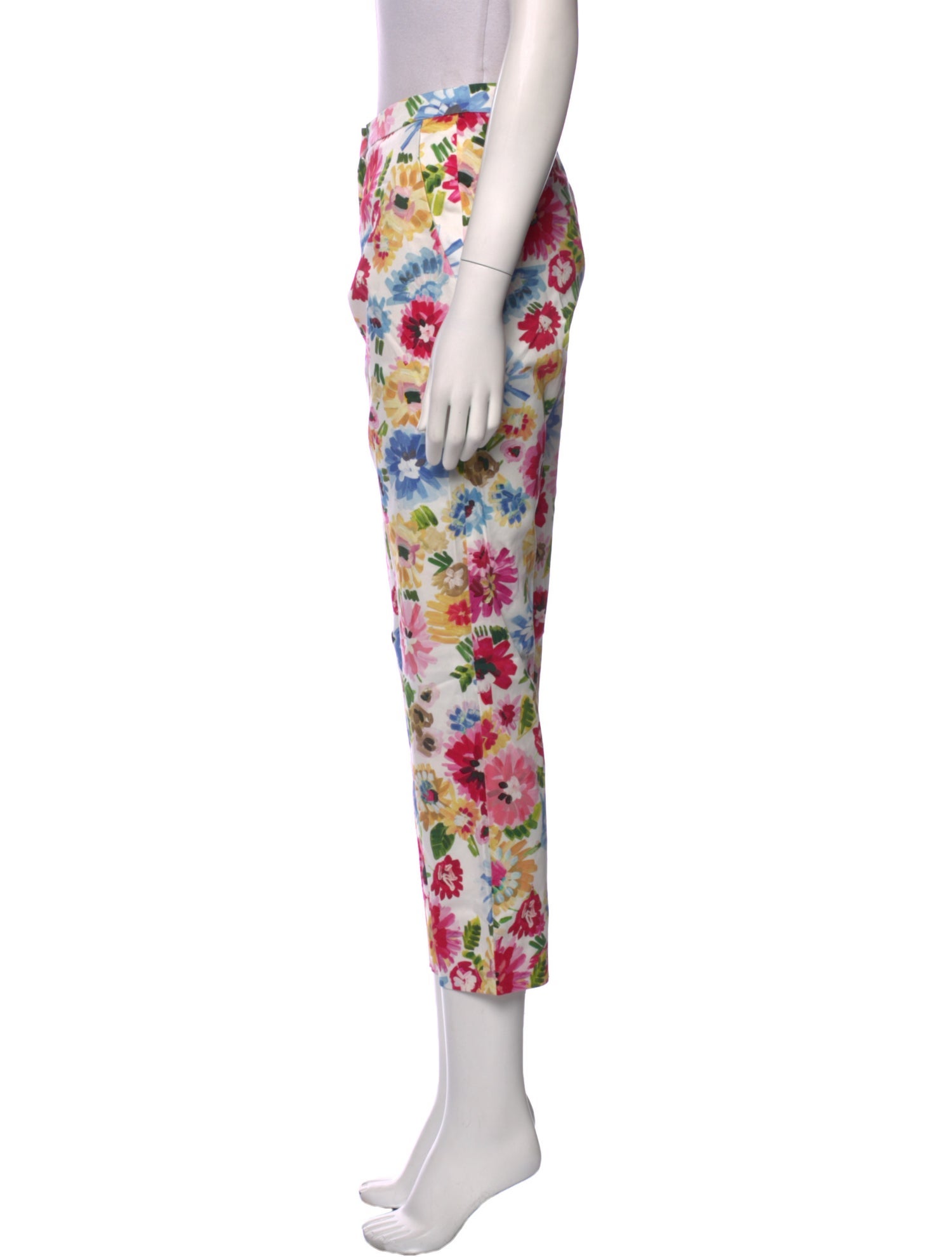 Escada Floral Print Straight Leg Pants