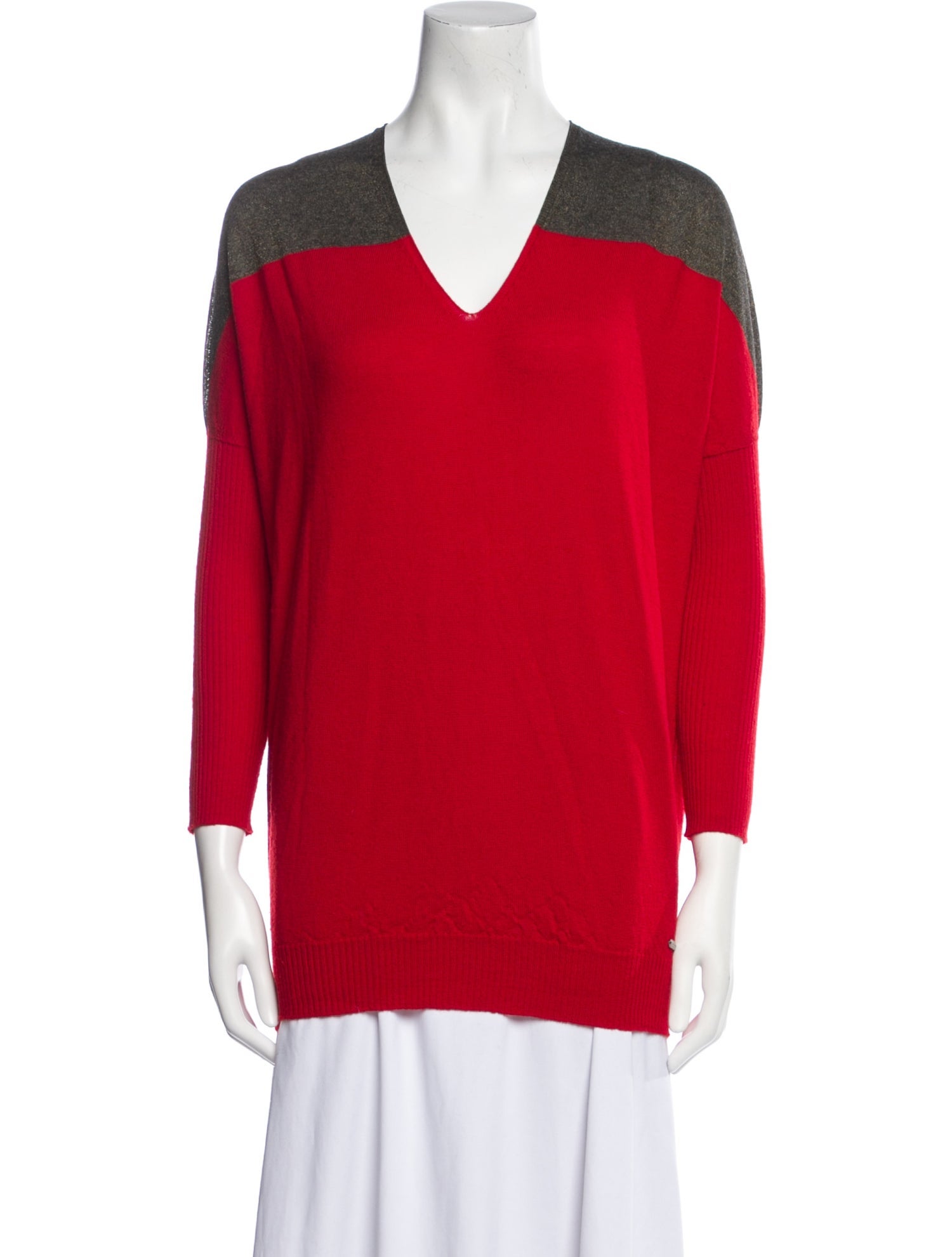 Escada Virgin Wool Colorblock Pattern Sweater