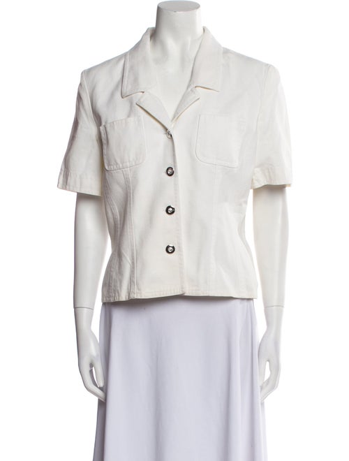 Escada Short Sleeve Button-Up Top