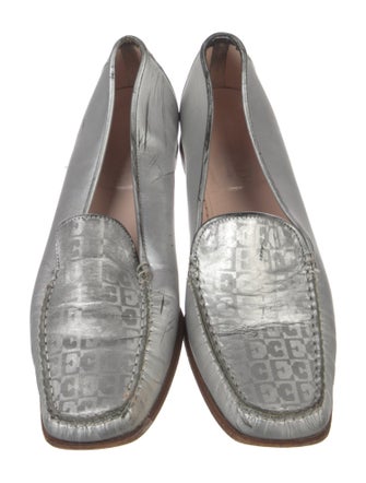 Escada Leather Printed Loafers