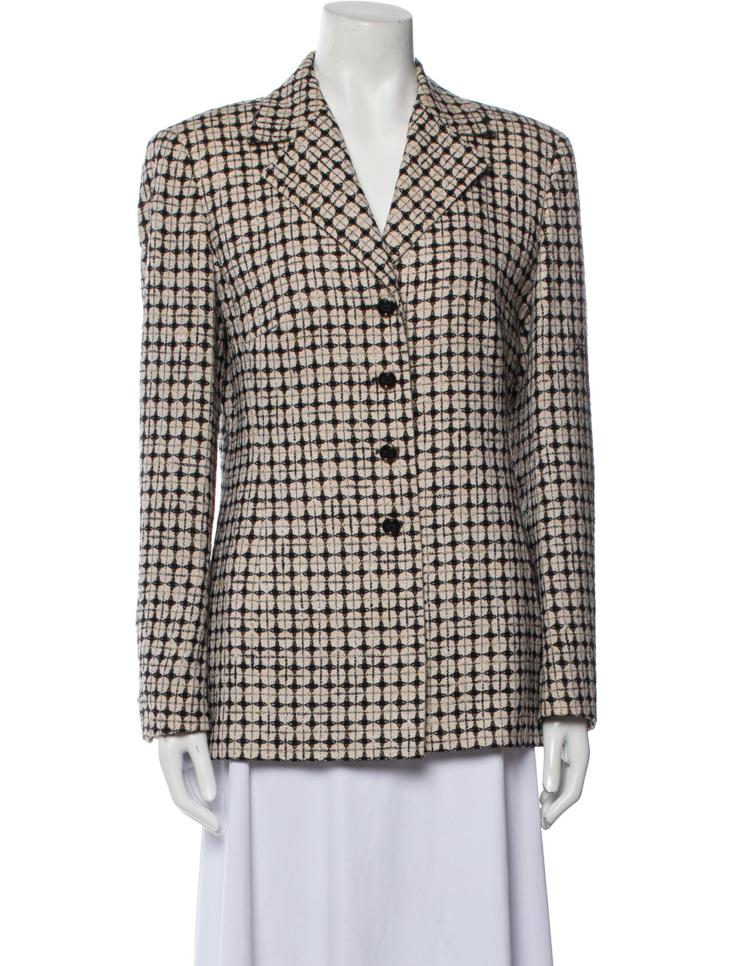 Escada Plaid Print Blazer
