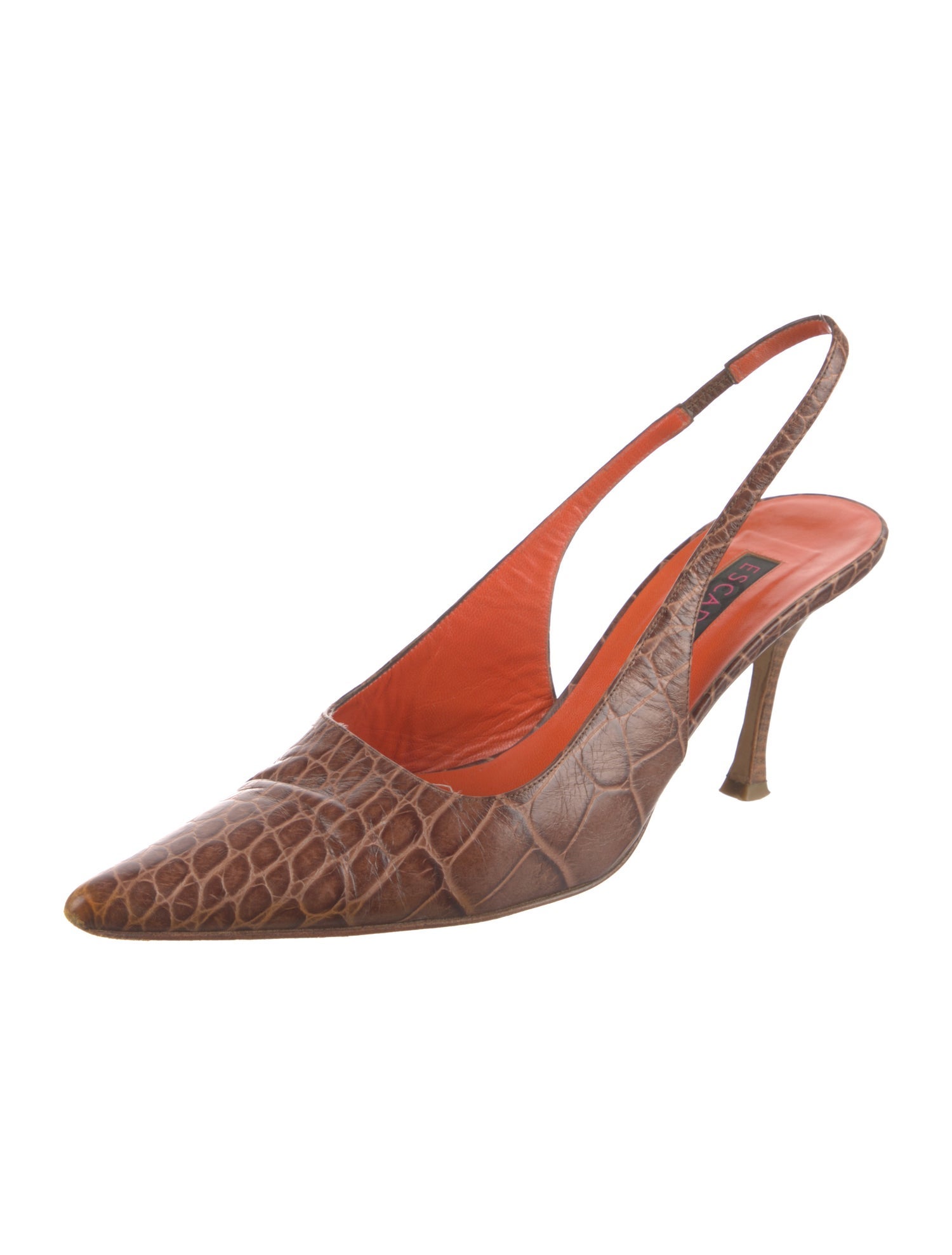 Escada Leather Animal Print Slingback Pumps