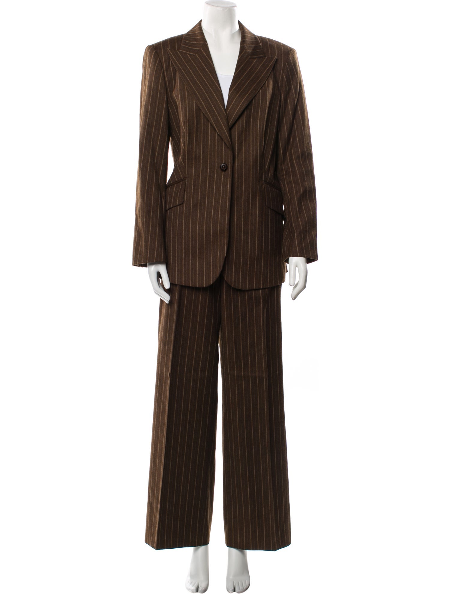 Escada Wool Striped Pantsuit