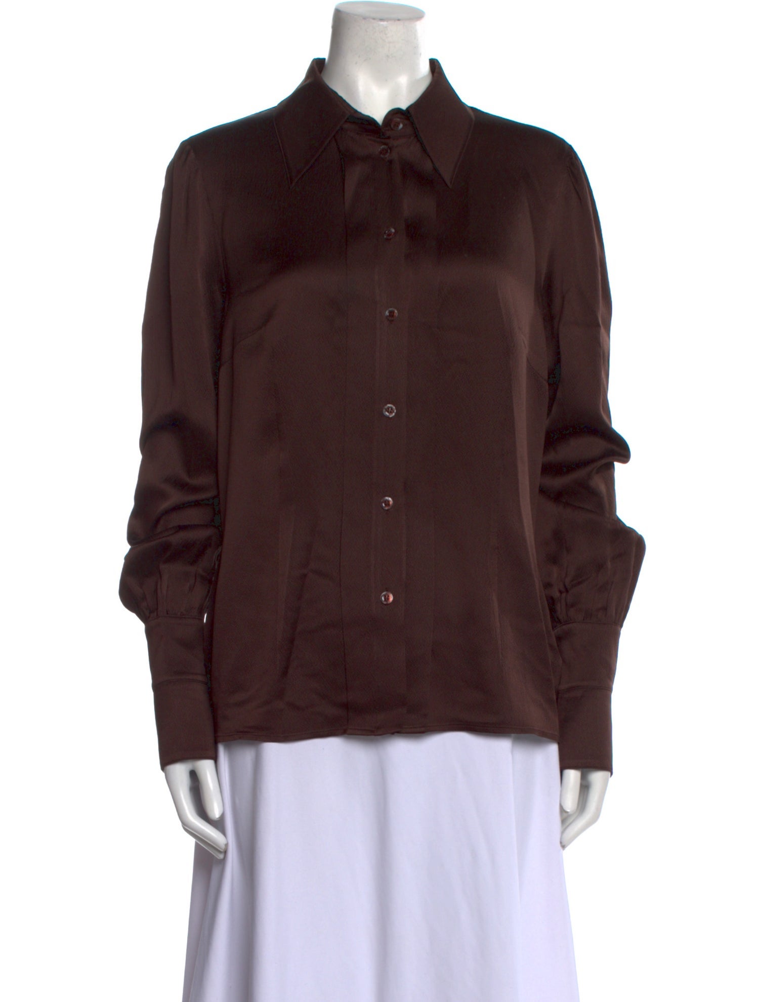Escada Silk Long Sleeve Button-Up Top