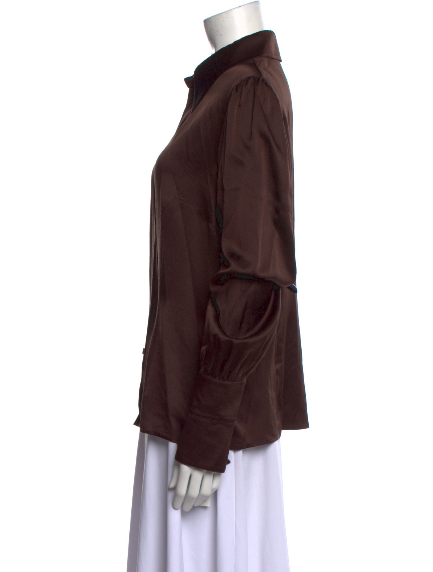 Escada Silk Long Sleeve Button-Up Top