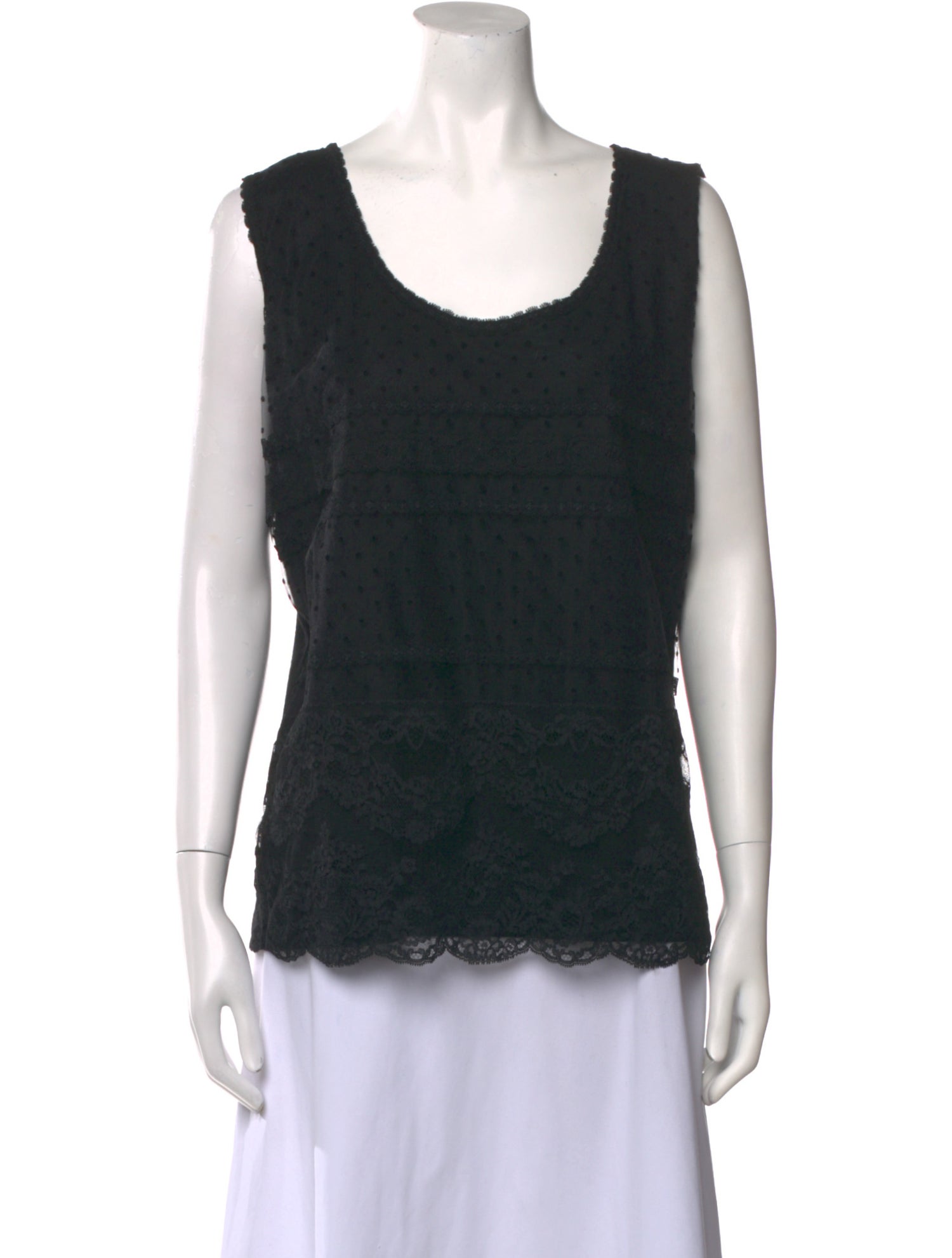 Escada Lace Scoop Neck Top