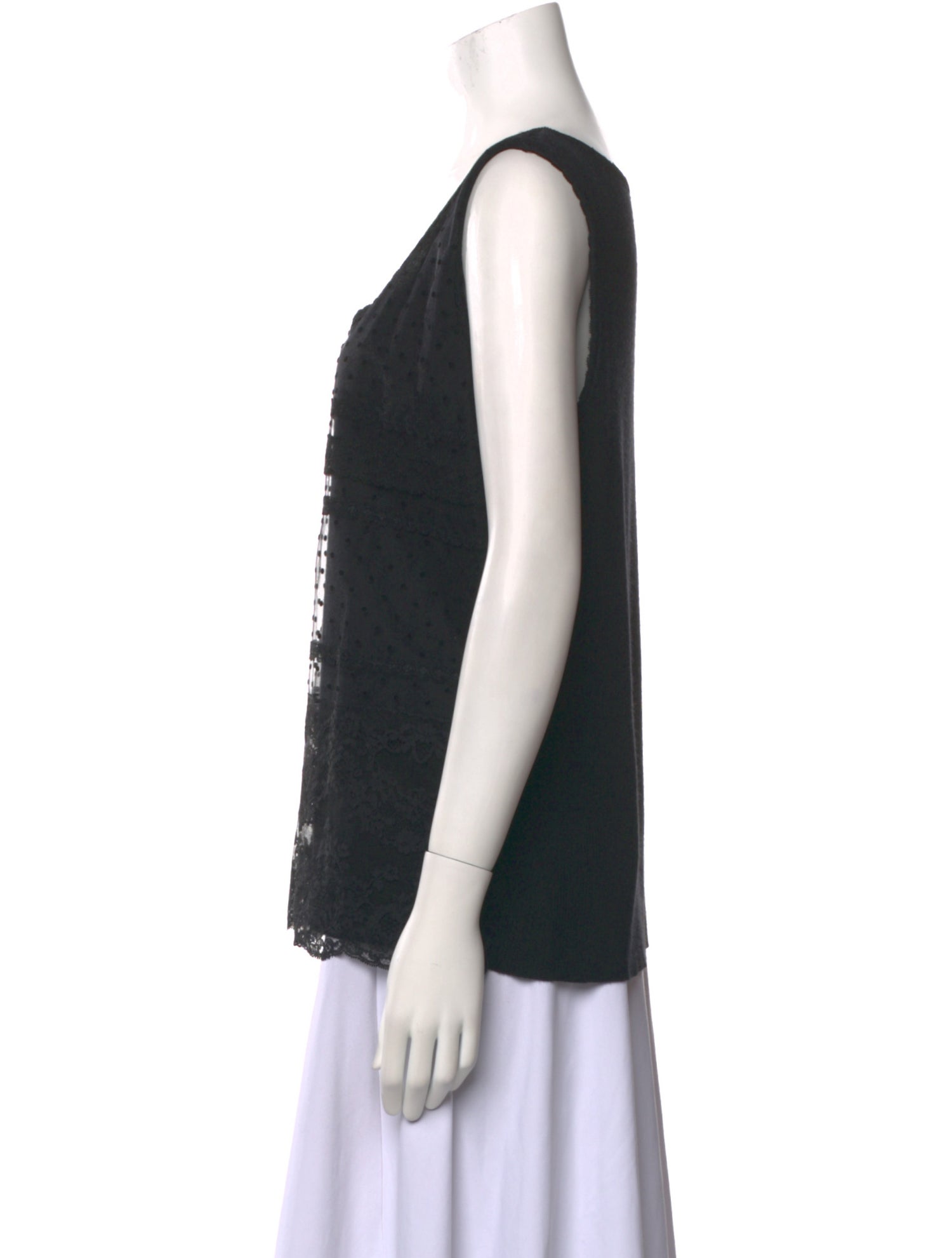 Escada Lace Scoop Neck Top