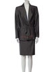 Escada Wool Crystal Embellishments Skirt Suit