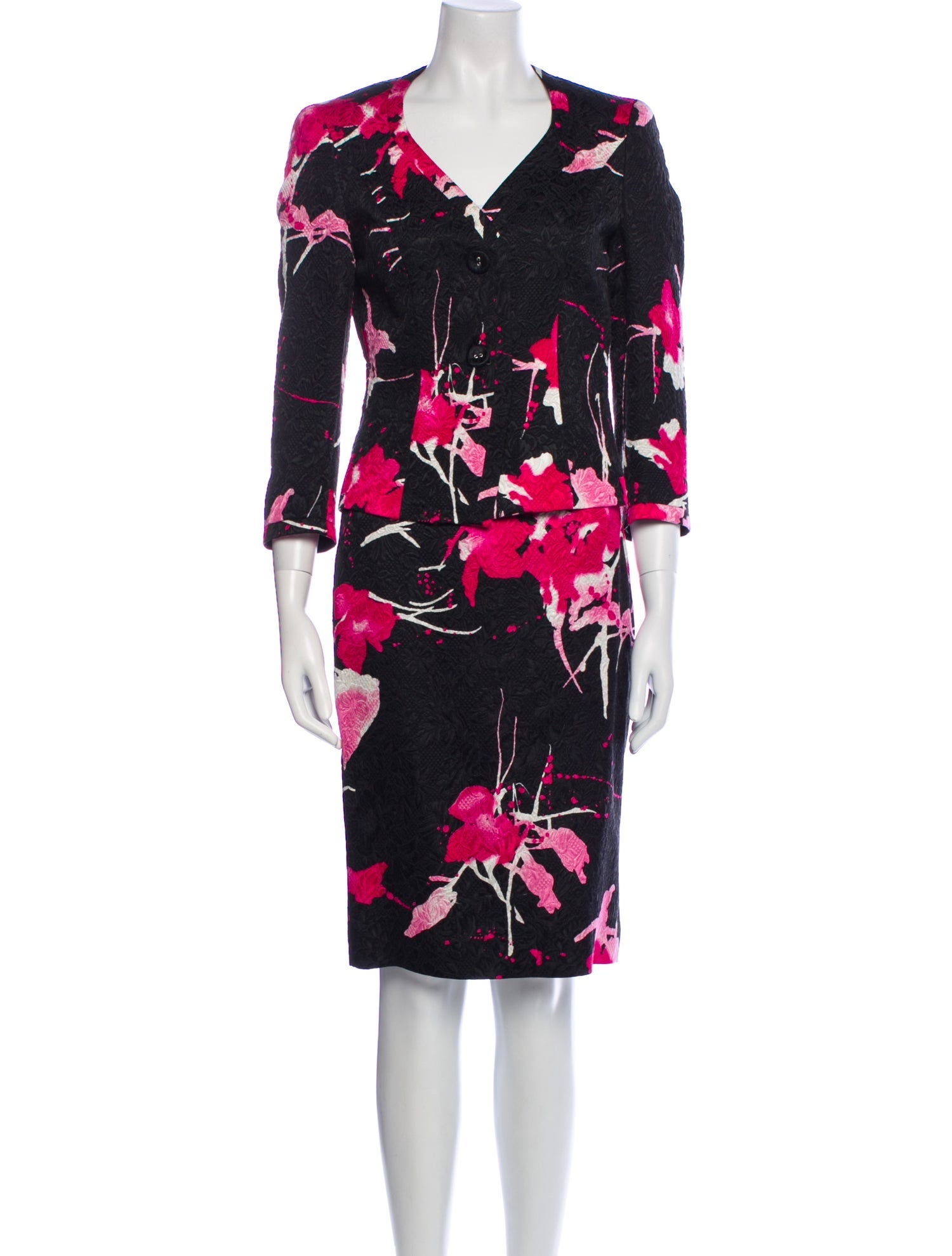 Escada Silk Printed Skirt Suit