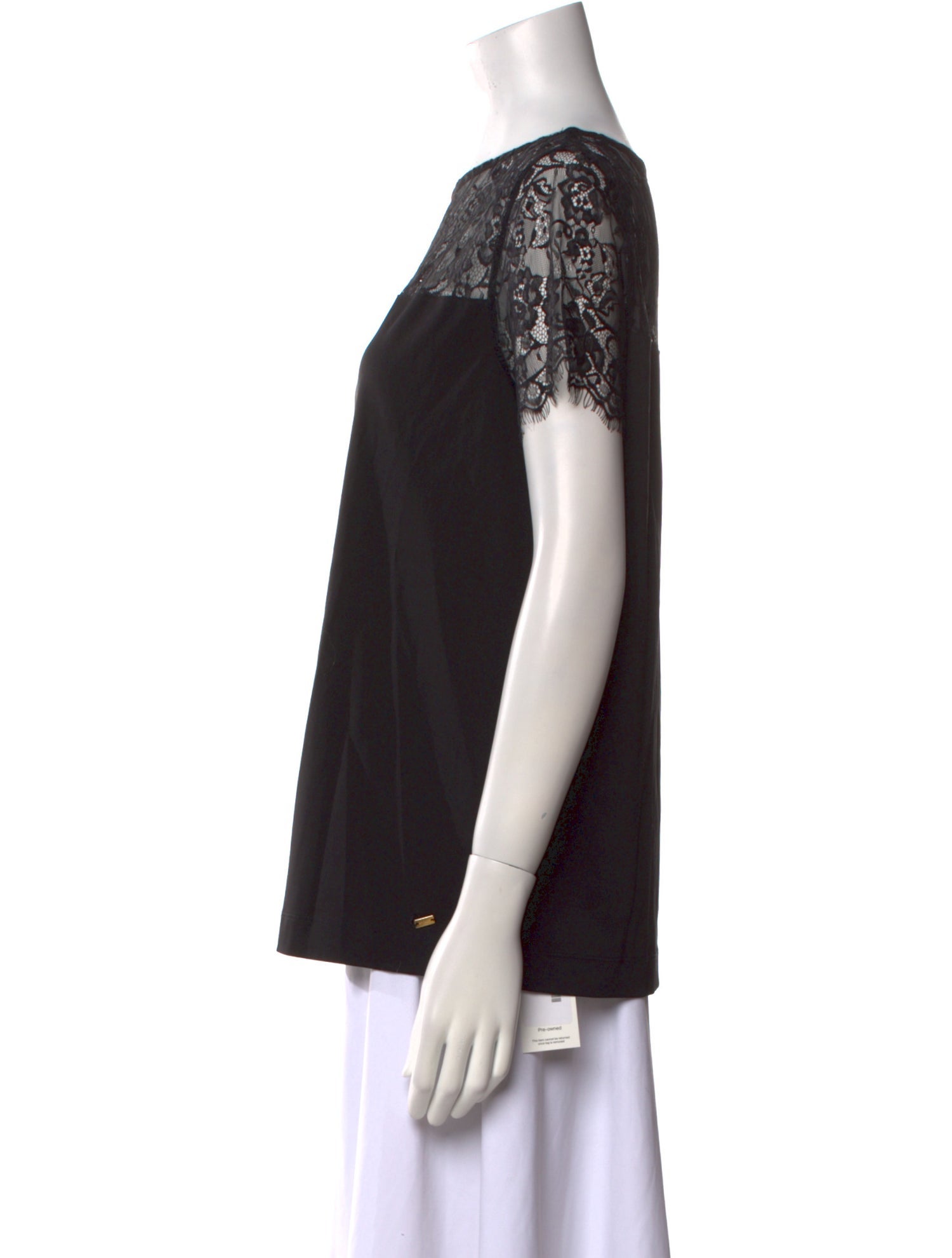 Escada Bateau Neckline Short Sleeve Blouse