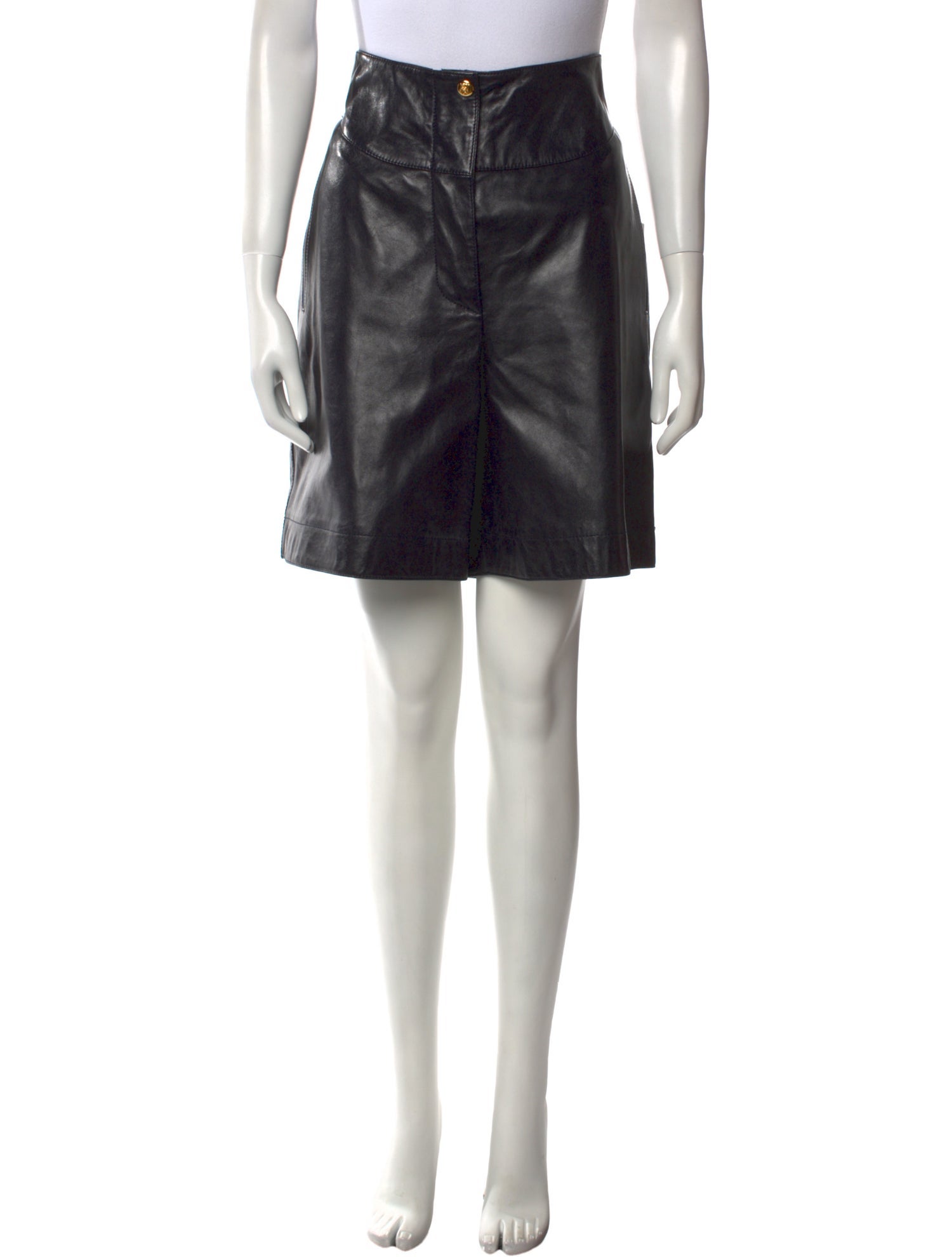 Escada Leather Knee-Length Shorts