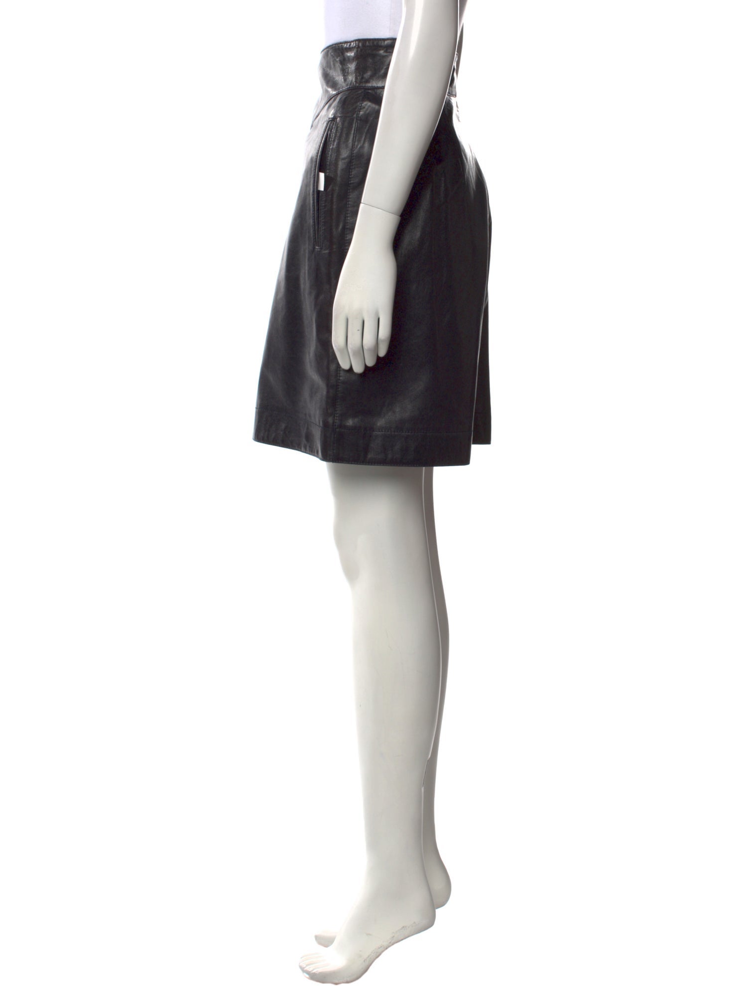 Escada Leather Knee-Length Shorts