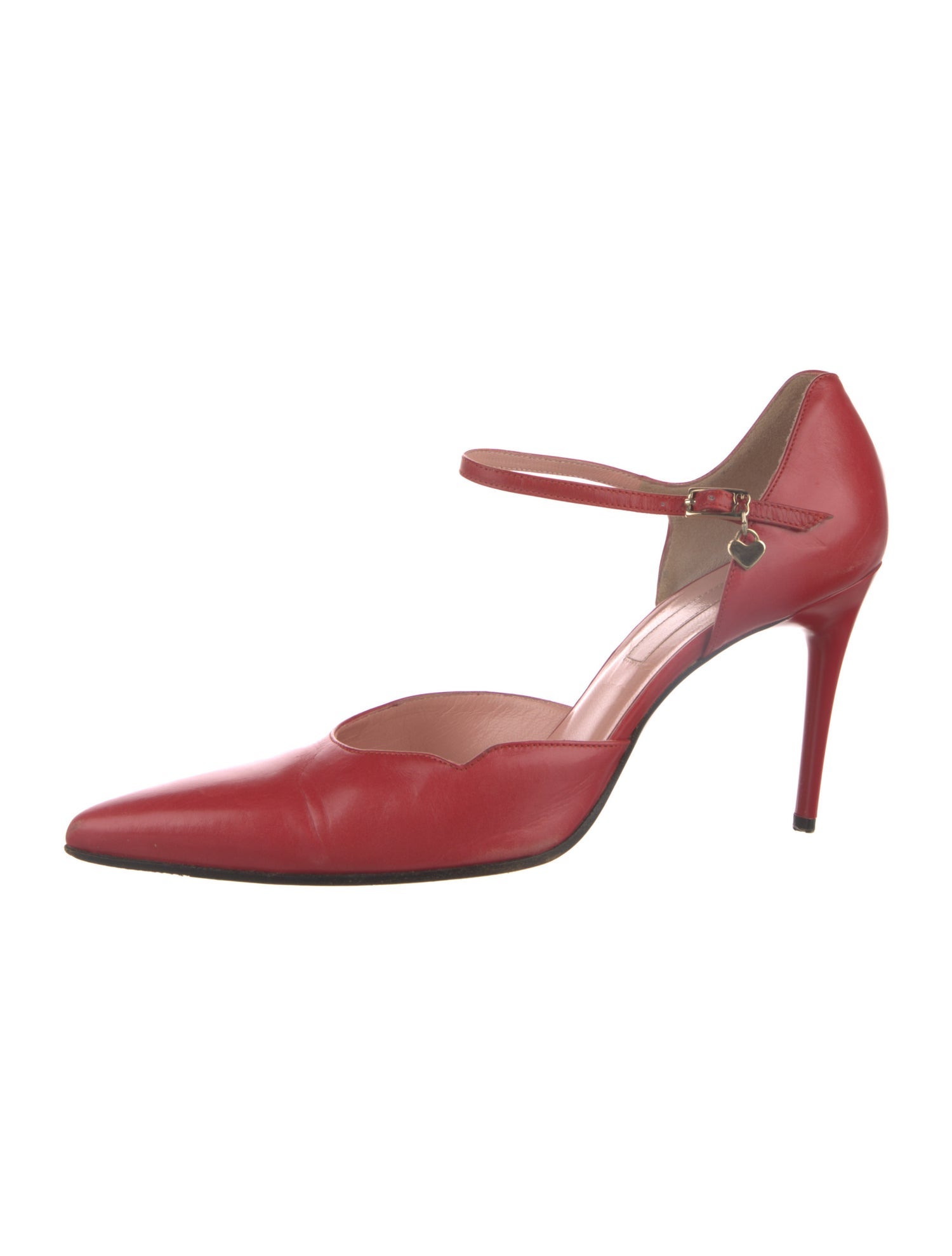 Escada Embossed Leather Cutout Accent D'Orsay Pumps