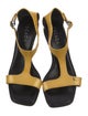 Escada Patent Leather Printed T-Strap Sandals