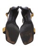 Escada Patent Leather Printed T-Strap Sandals