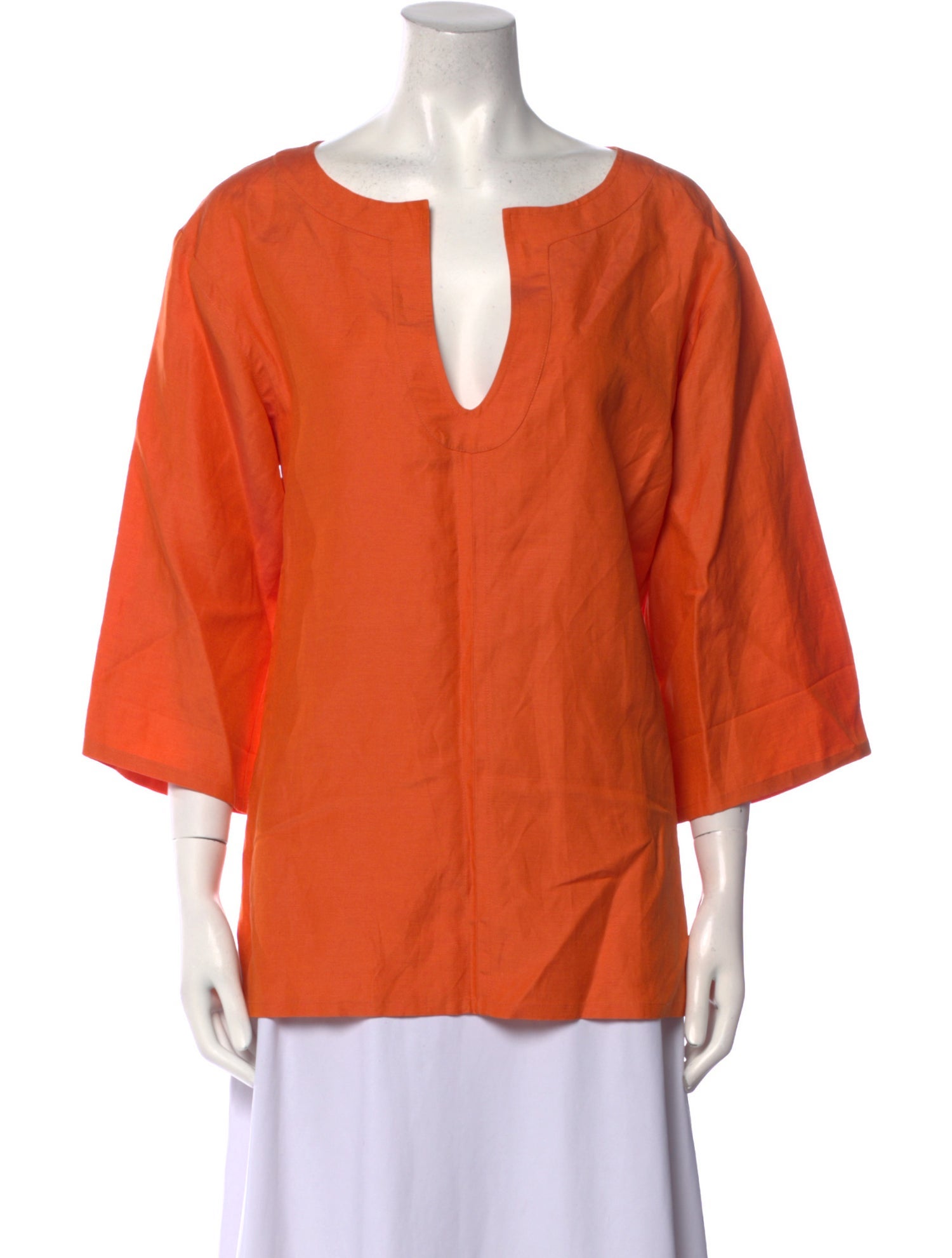 Escada Linen V-Neck Blouse