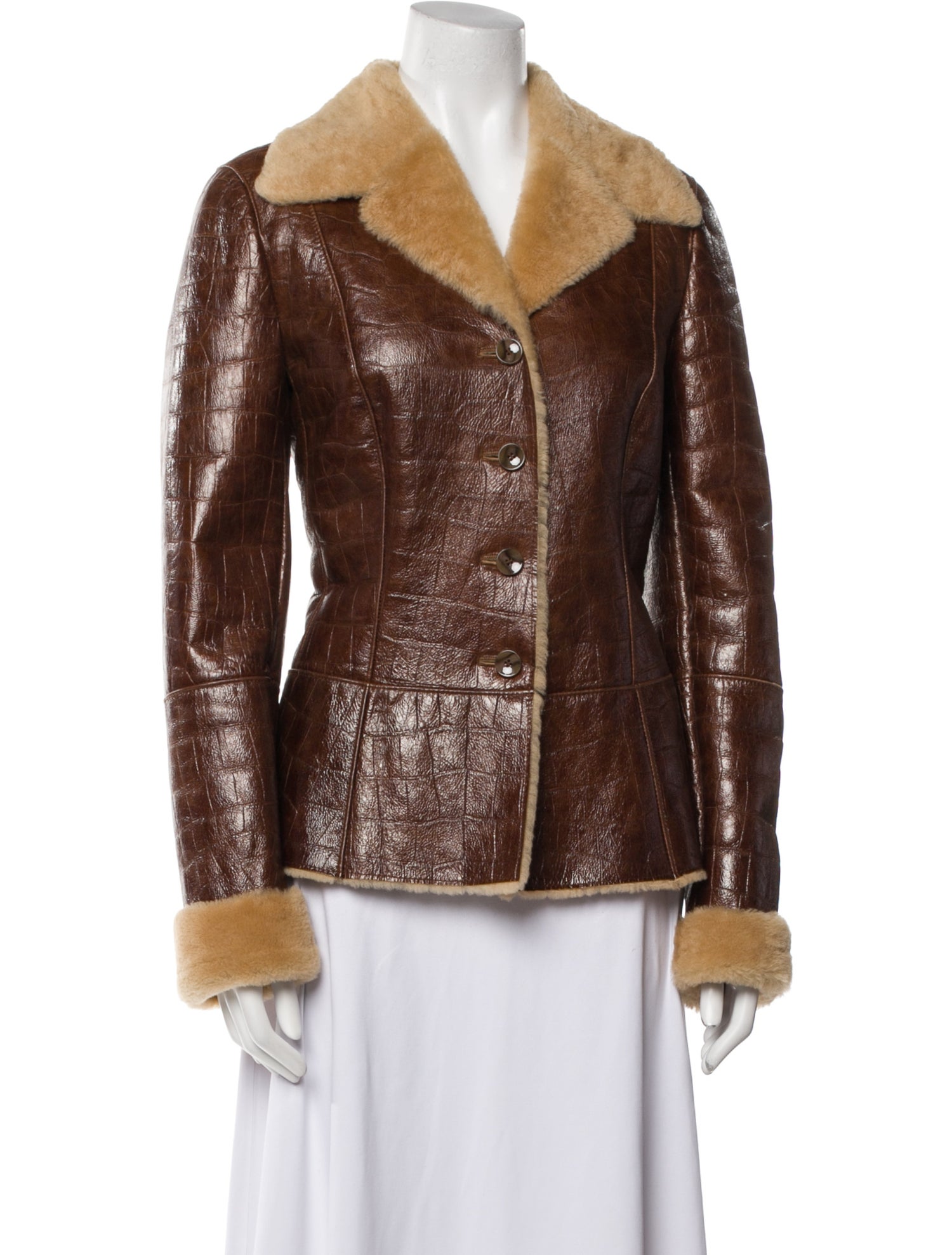 Escada Lambskin Faux Fur Jacket