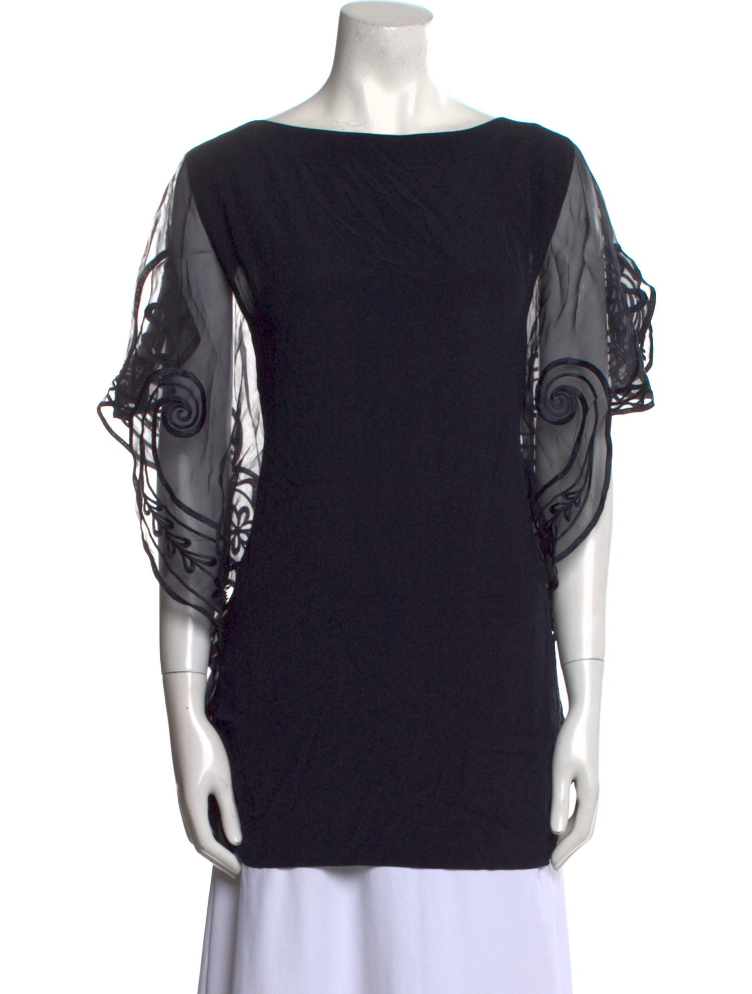 Escada Bateau Neckline Three-Quarter Sleeve Tunic