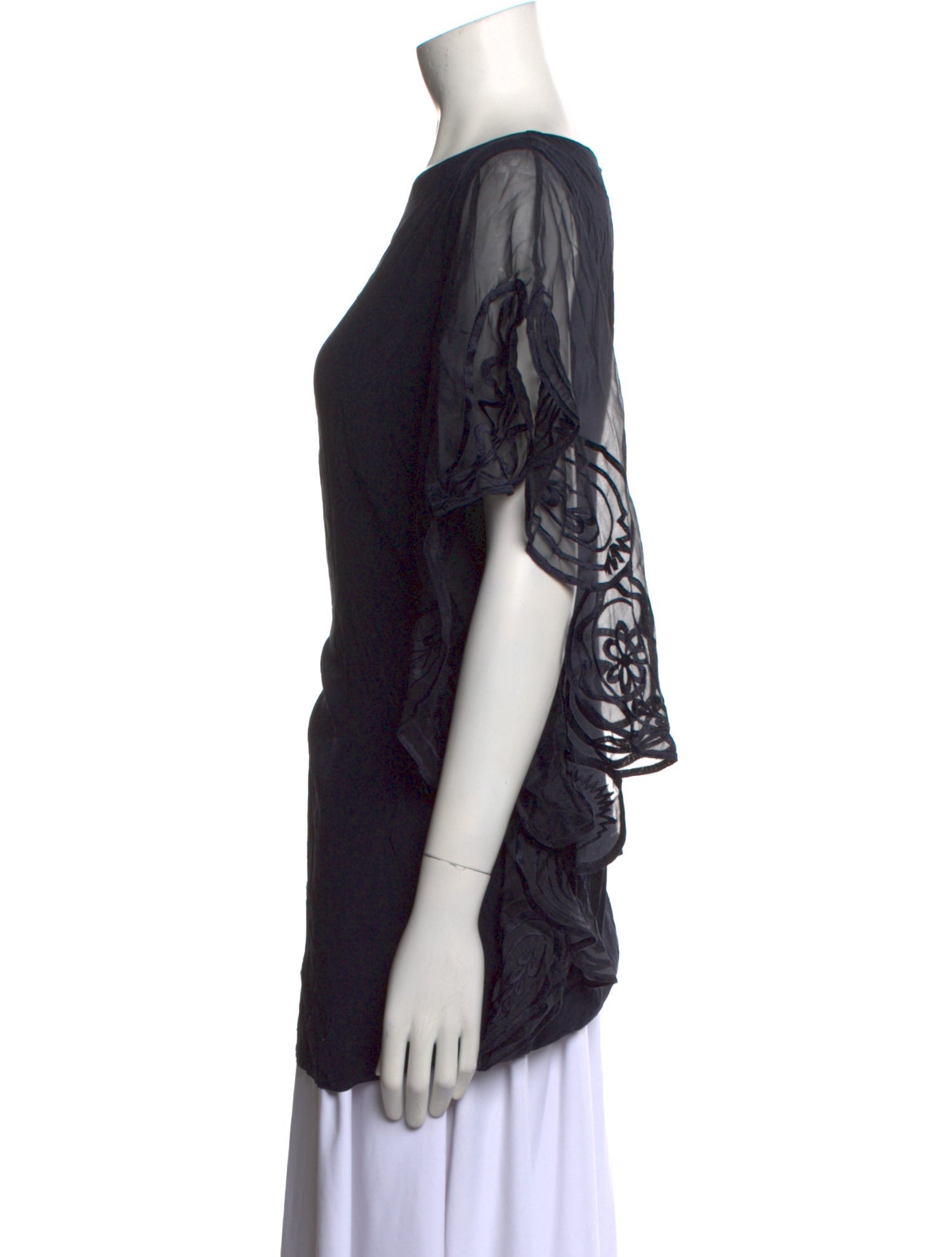 Escada Bateau Neckline Three-Quarter Sleeve Tunic