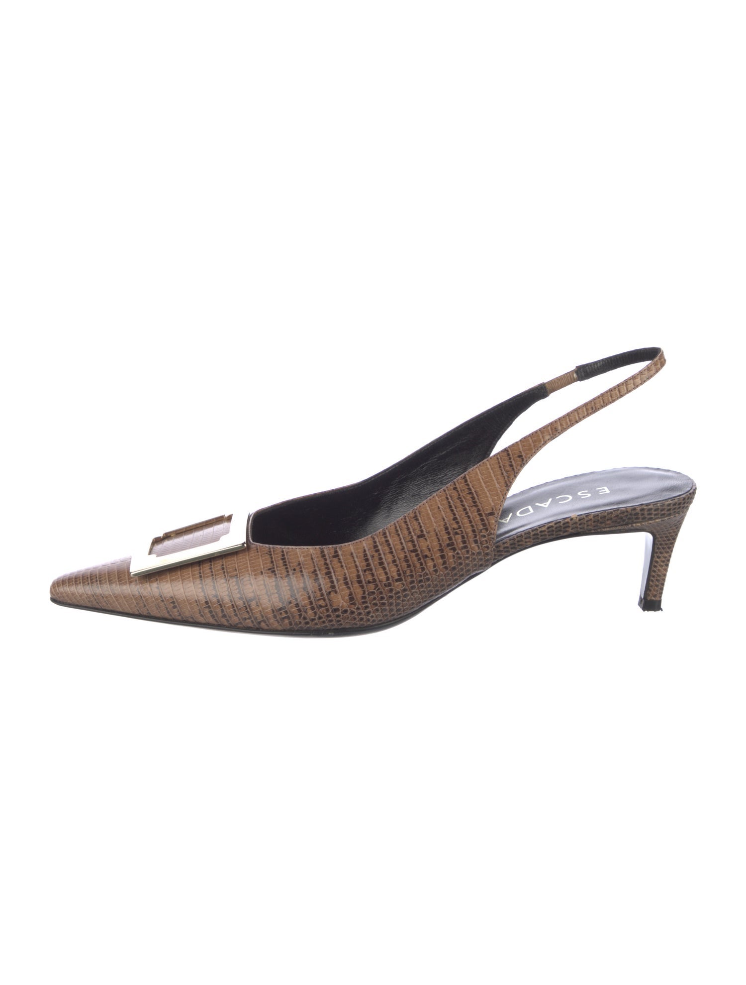 Escada Leather Animal Print Slingback Pumps