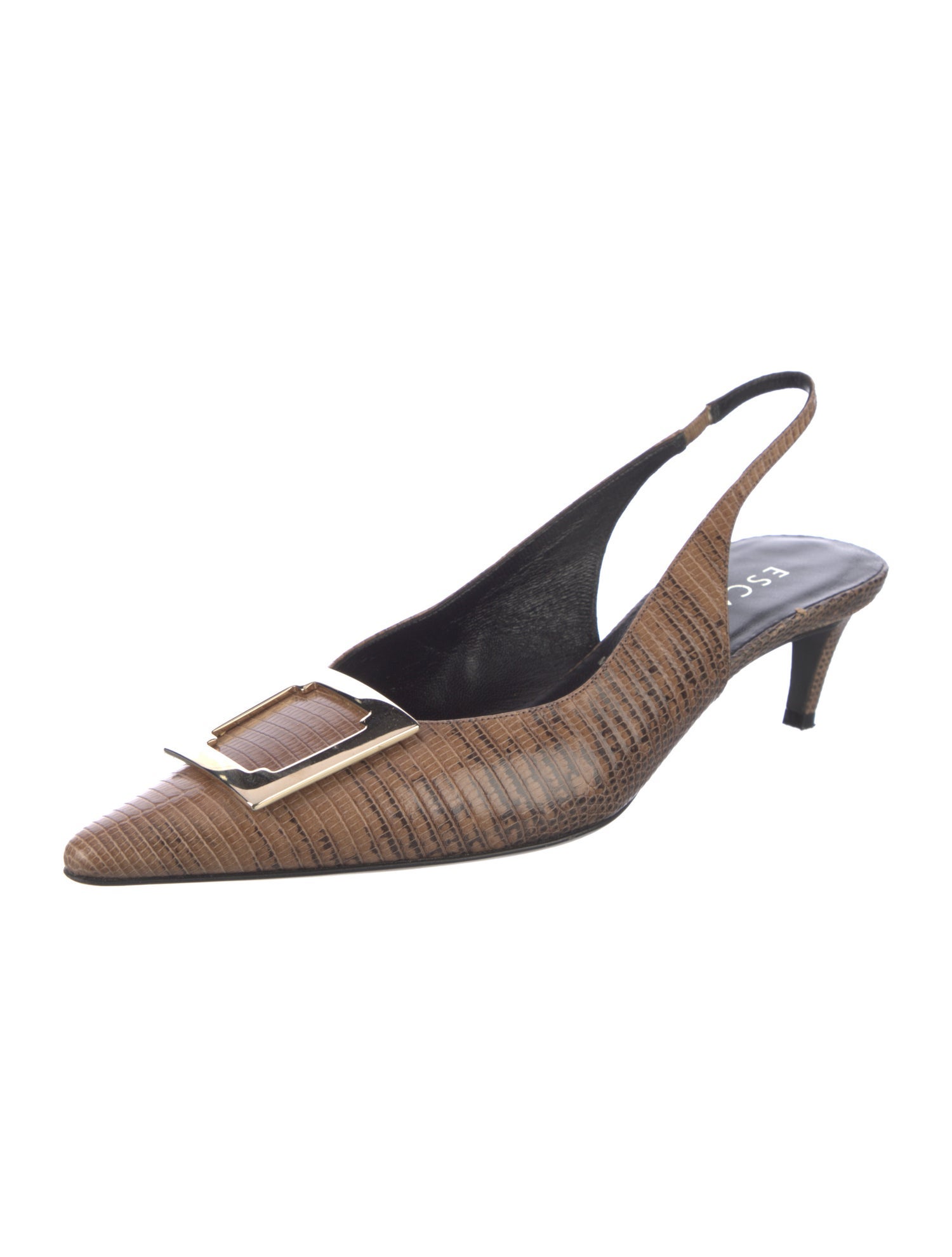 Escada Leather Animal Print Slingback Pumps