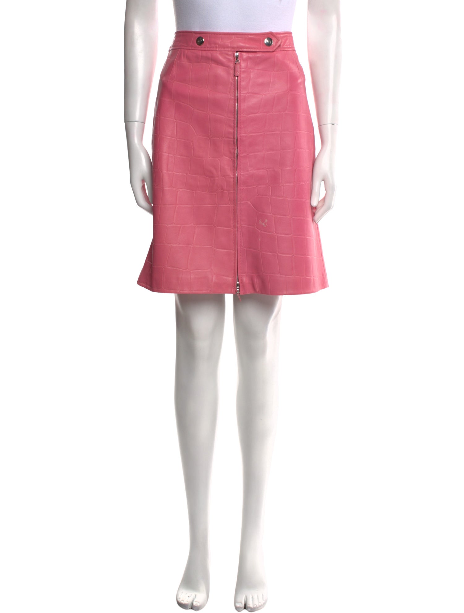 Escada Lamb Leather Knee-Length Skirt