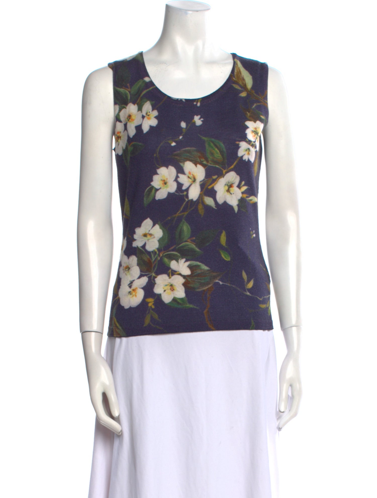 Escada Virgin Wool Floral Print Top