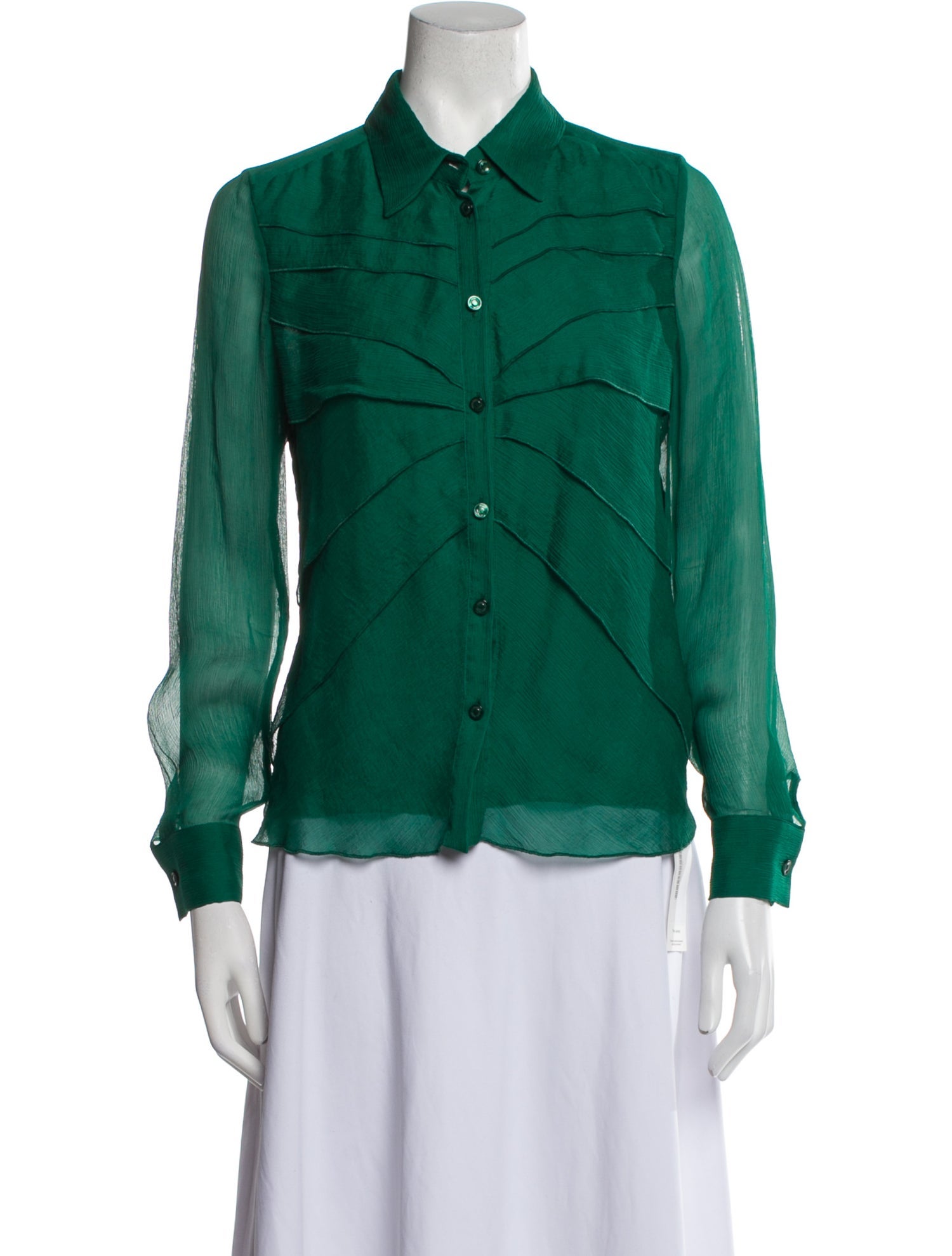 Escada Silk Long Sleeve Button-Up Top