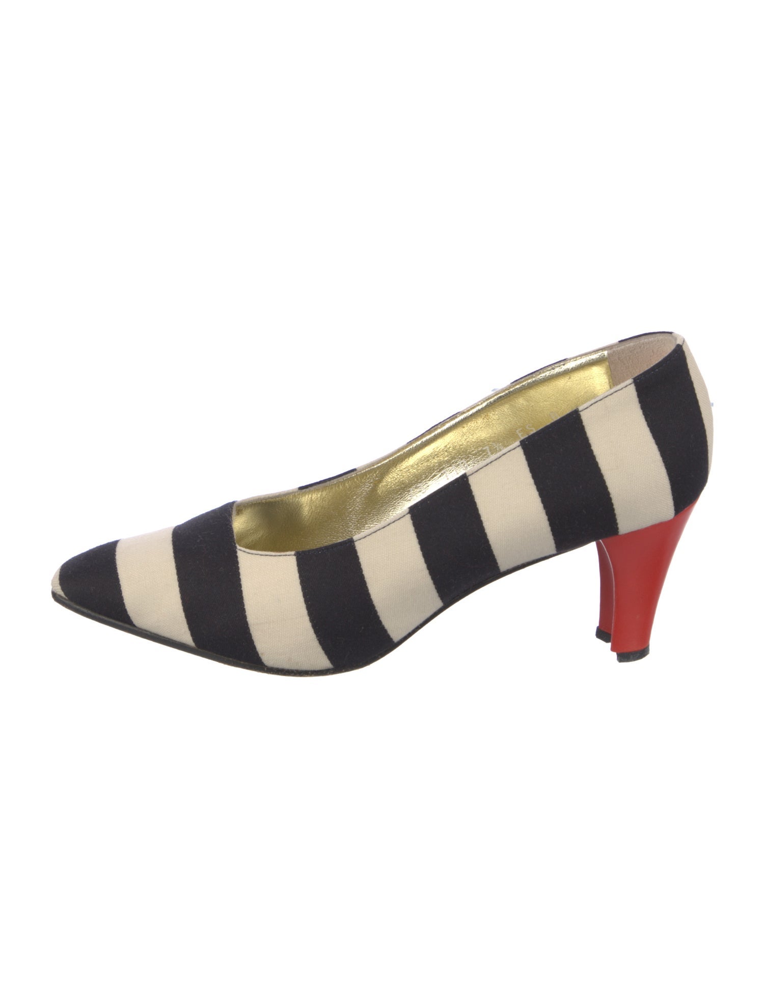 Escada Canvas Colorblock Pattern Pumps