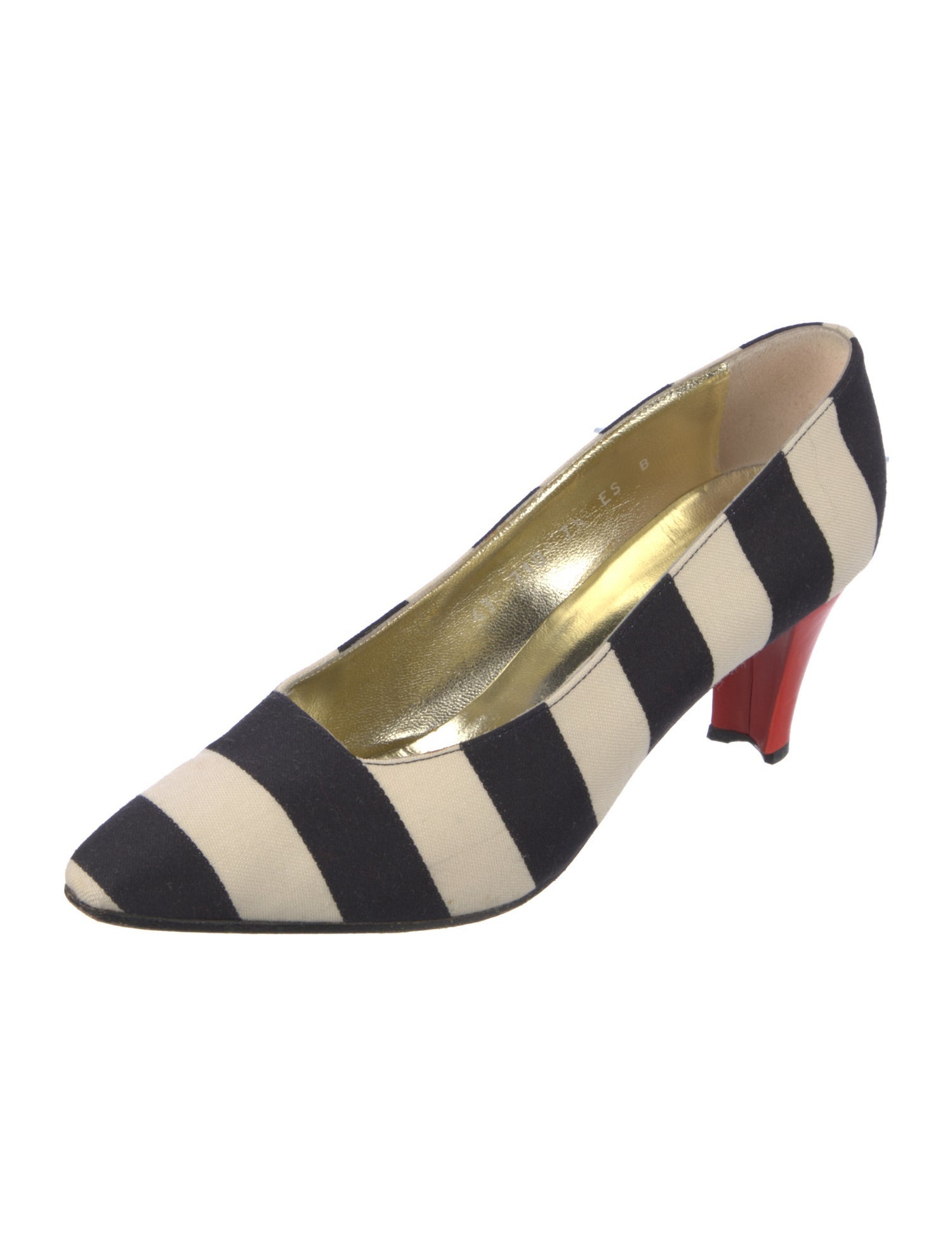 Escada Canvas Colorblock Pattern Pumps