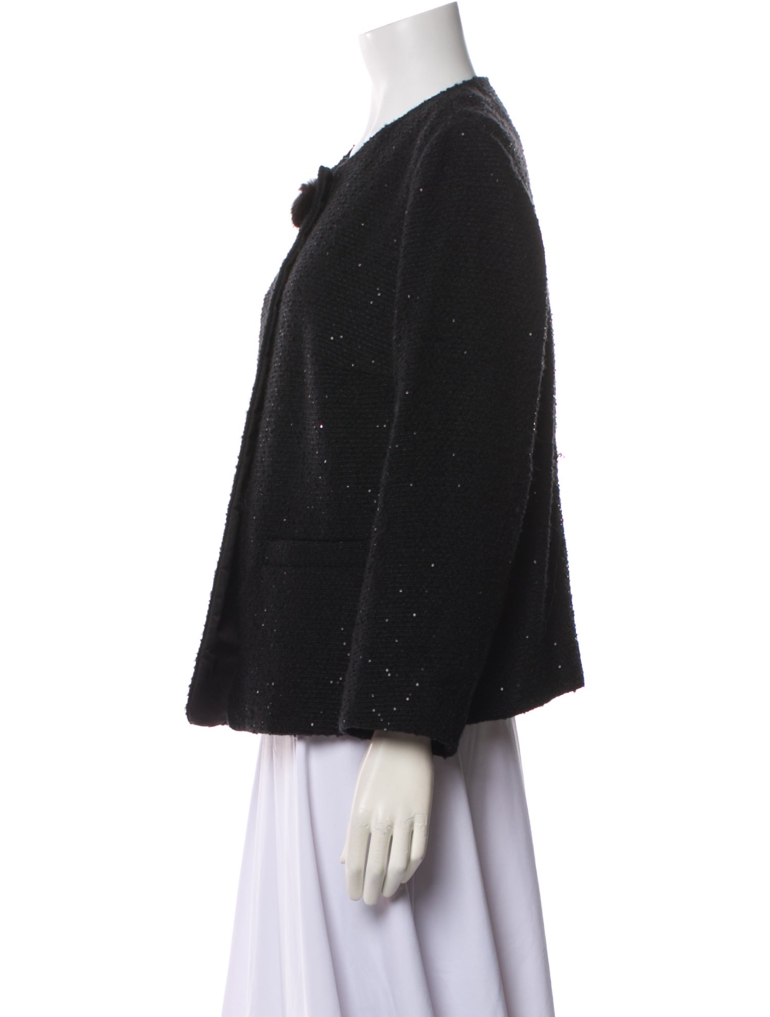 Escada Virgin Wool Faux Fur Jacket