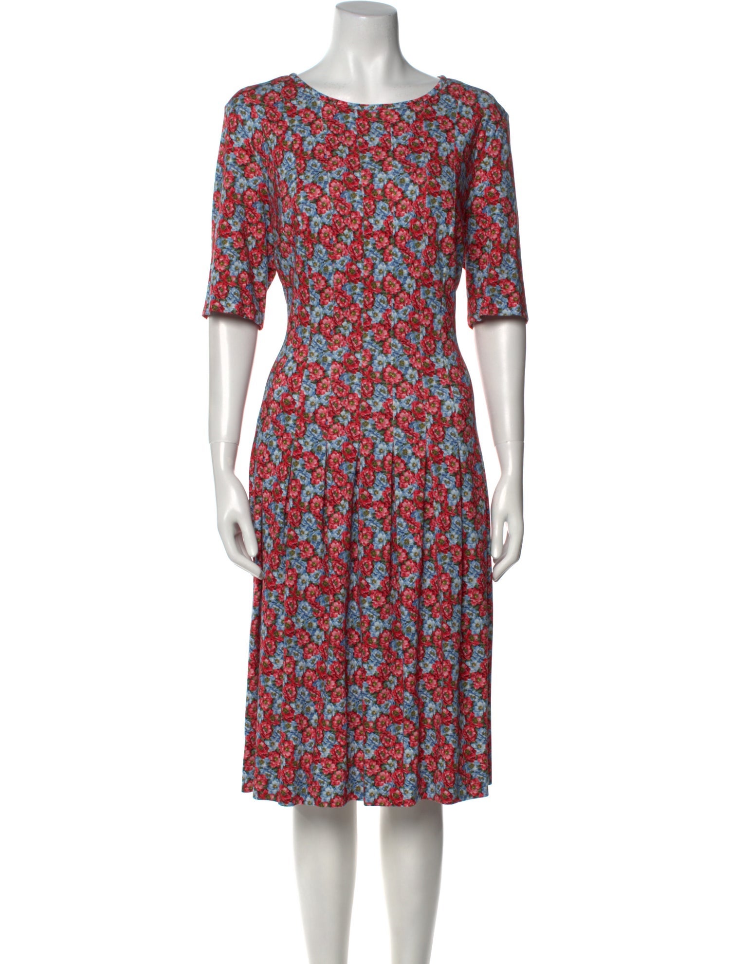 Escada Floral Print Midi Length Dress