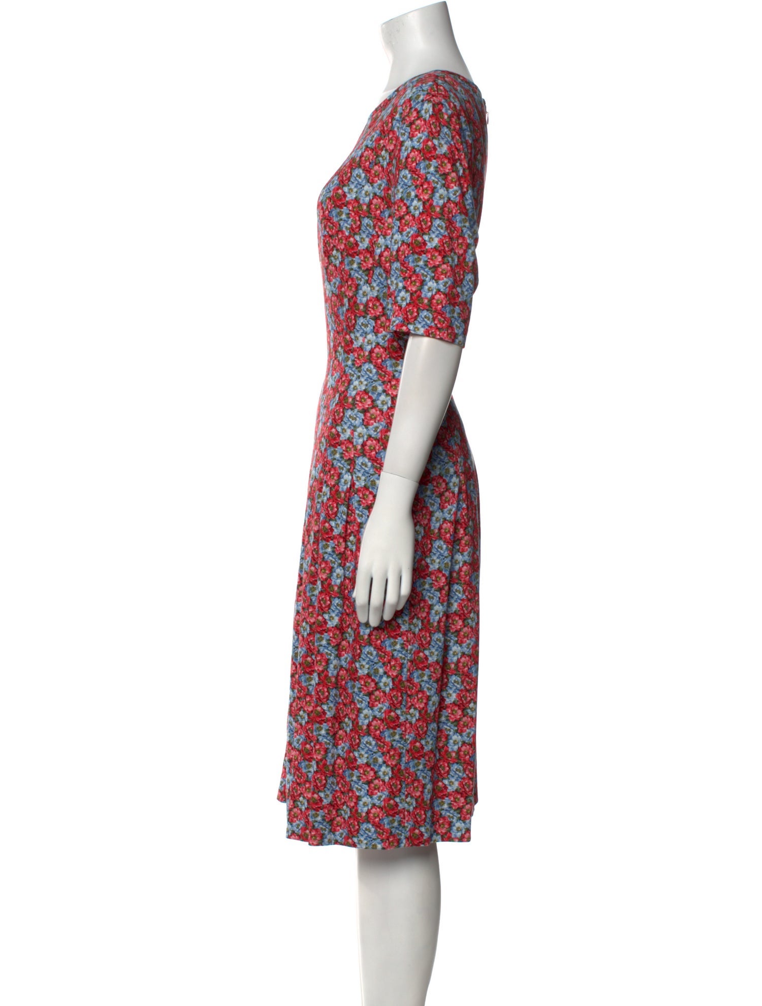 Escada Floral Print Midi Length Dress