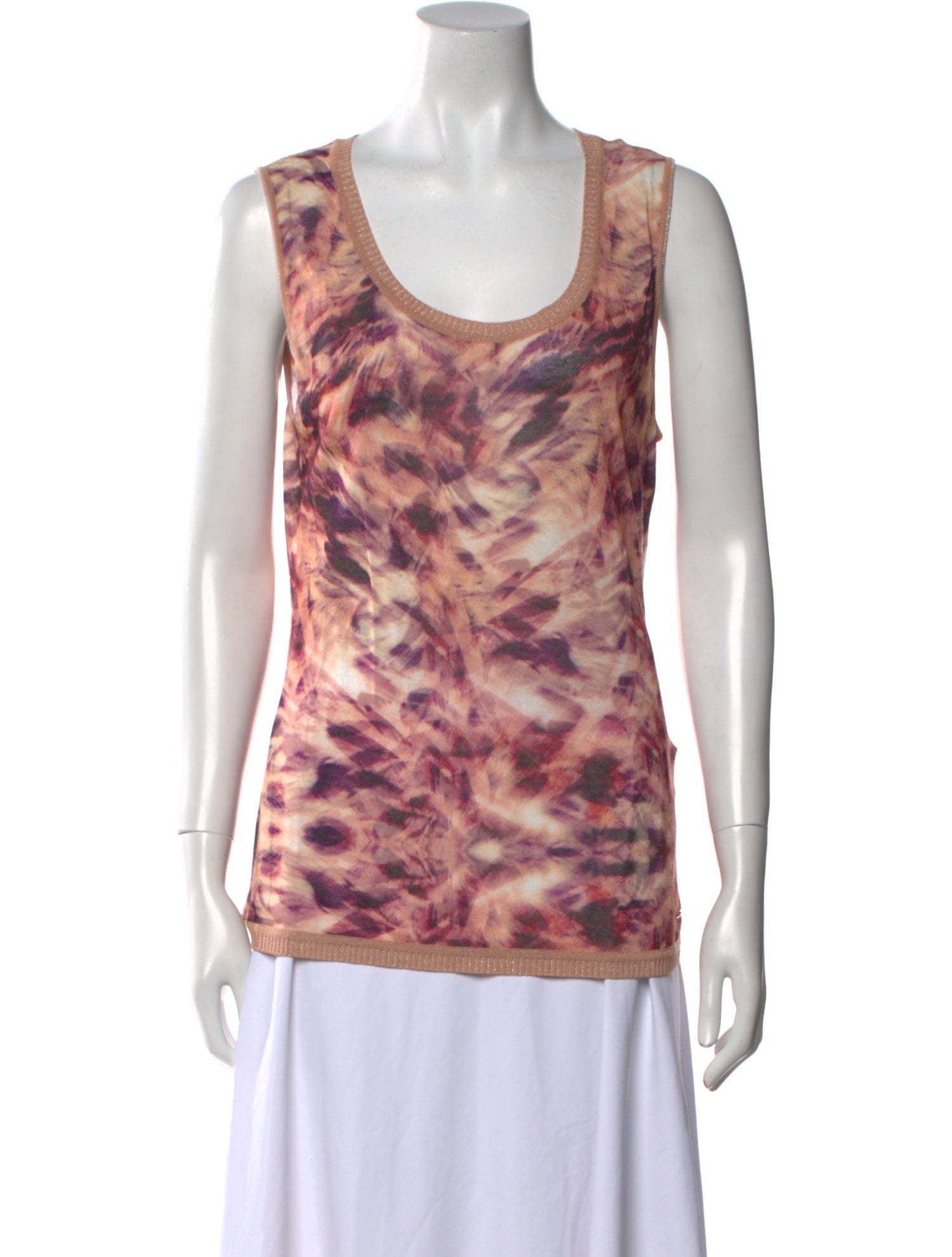 Escada Printed Scoop Neck Top