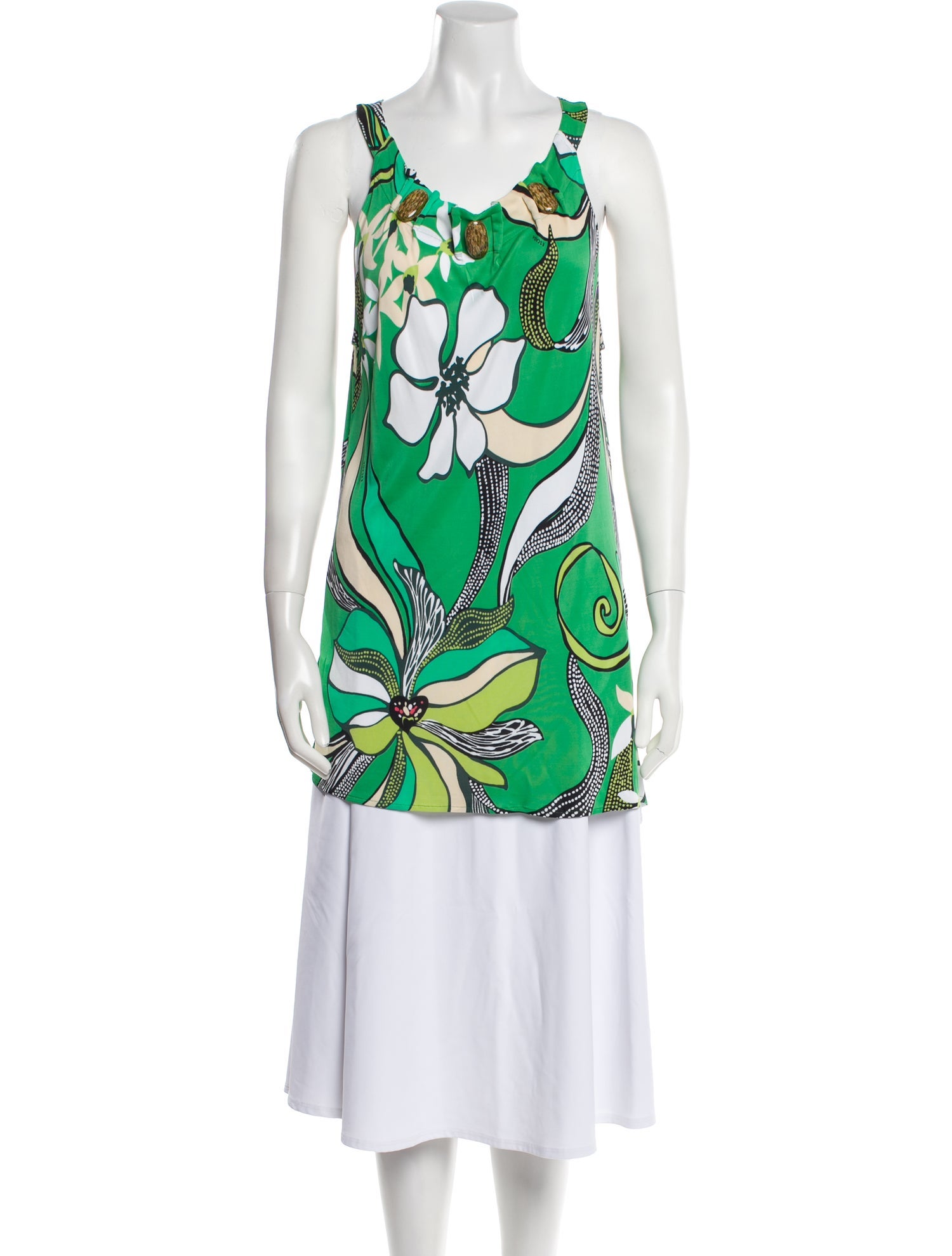 Escada Printed Scoop Neck Tunic