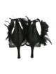 Escada Satin Feather Trim Sandals
