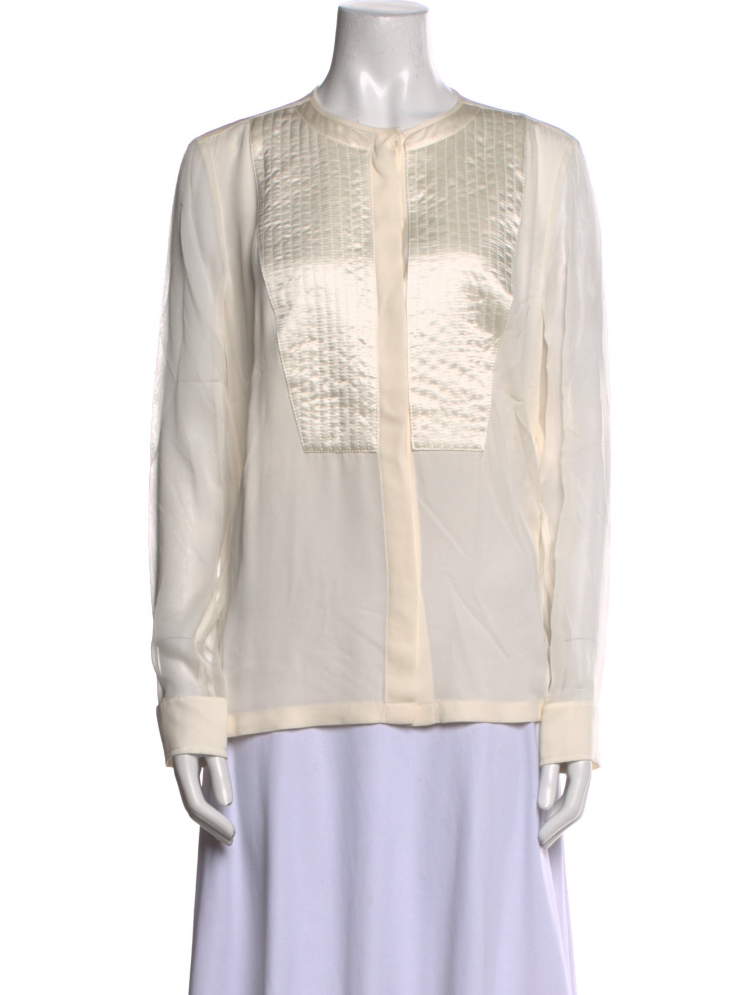 Escada Silk Crew Neck Button-Up Top w/ Tags