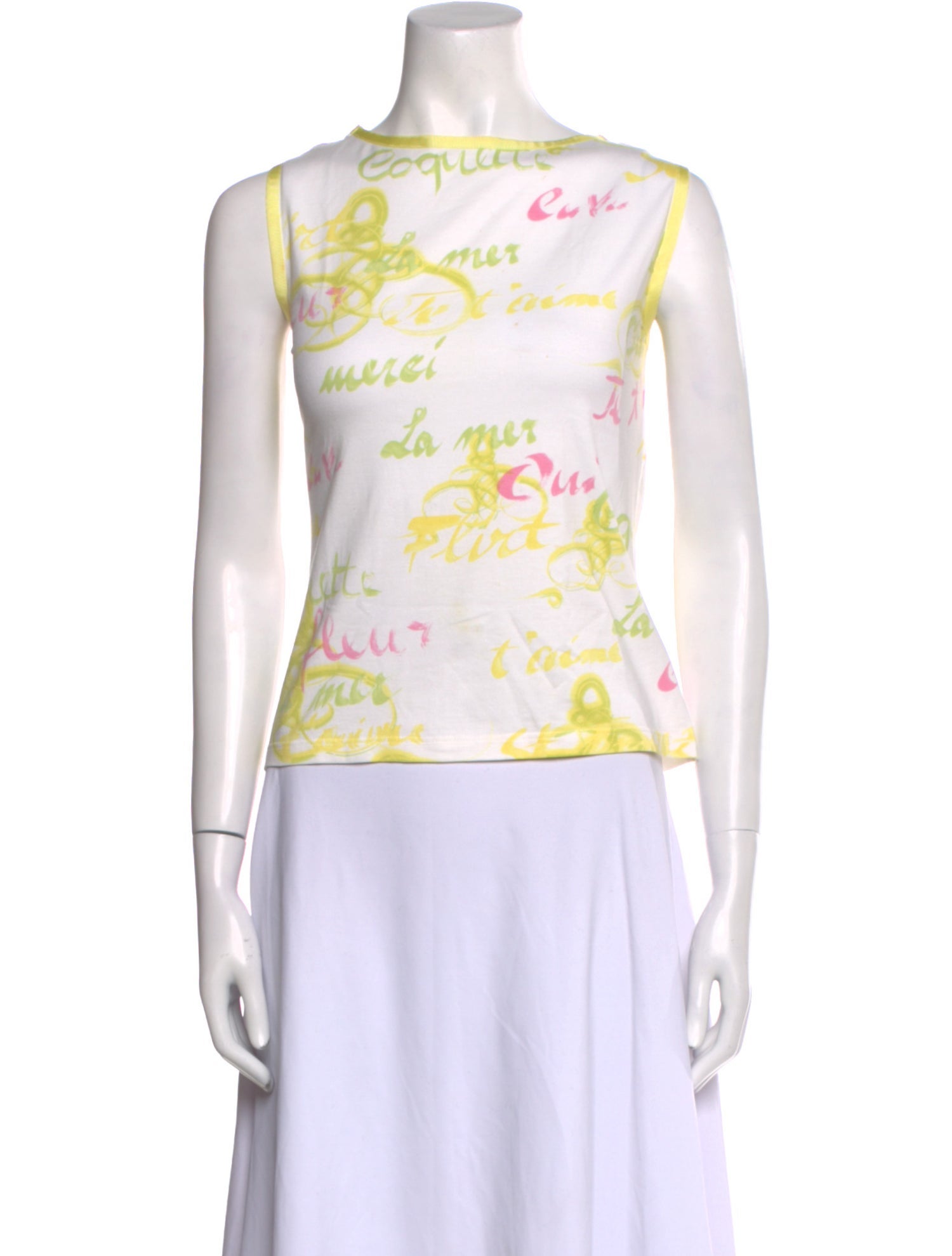 Escada Printed Bateau Neckline Top