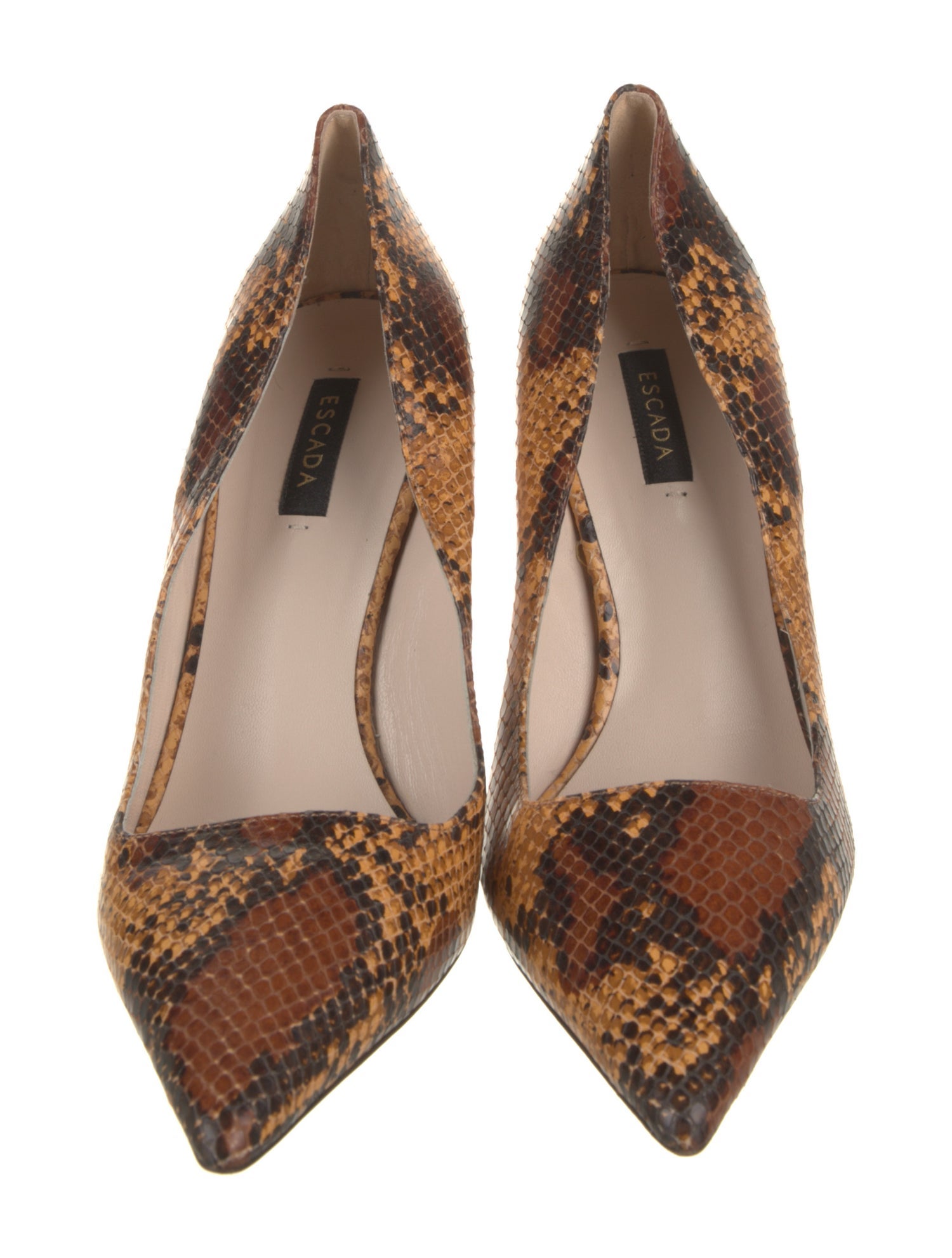 Escada Leather Animal Print Pumps