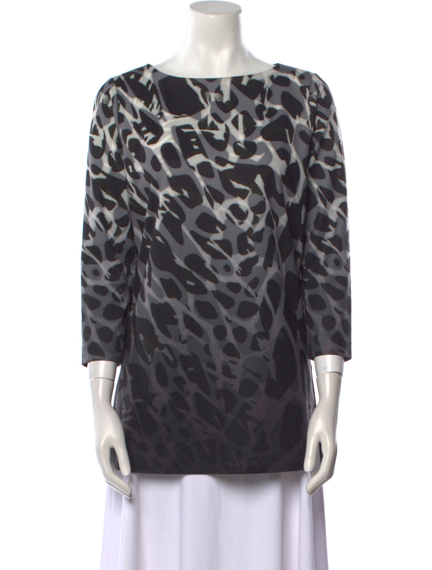 Escada Printed Bateau Neckline Tunic