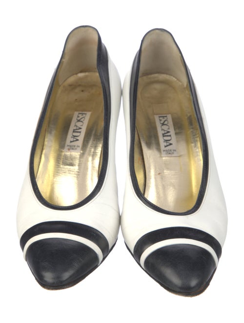Escada Leather Colorblock Pattern Slingback Pumps