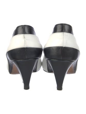 Escada Leather Colorblock Pattern Slingback Pumps