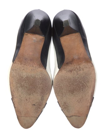 Escada Leather Colorblock Pattern Slingback Pumps