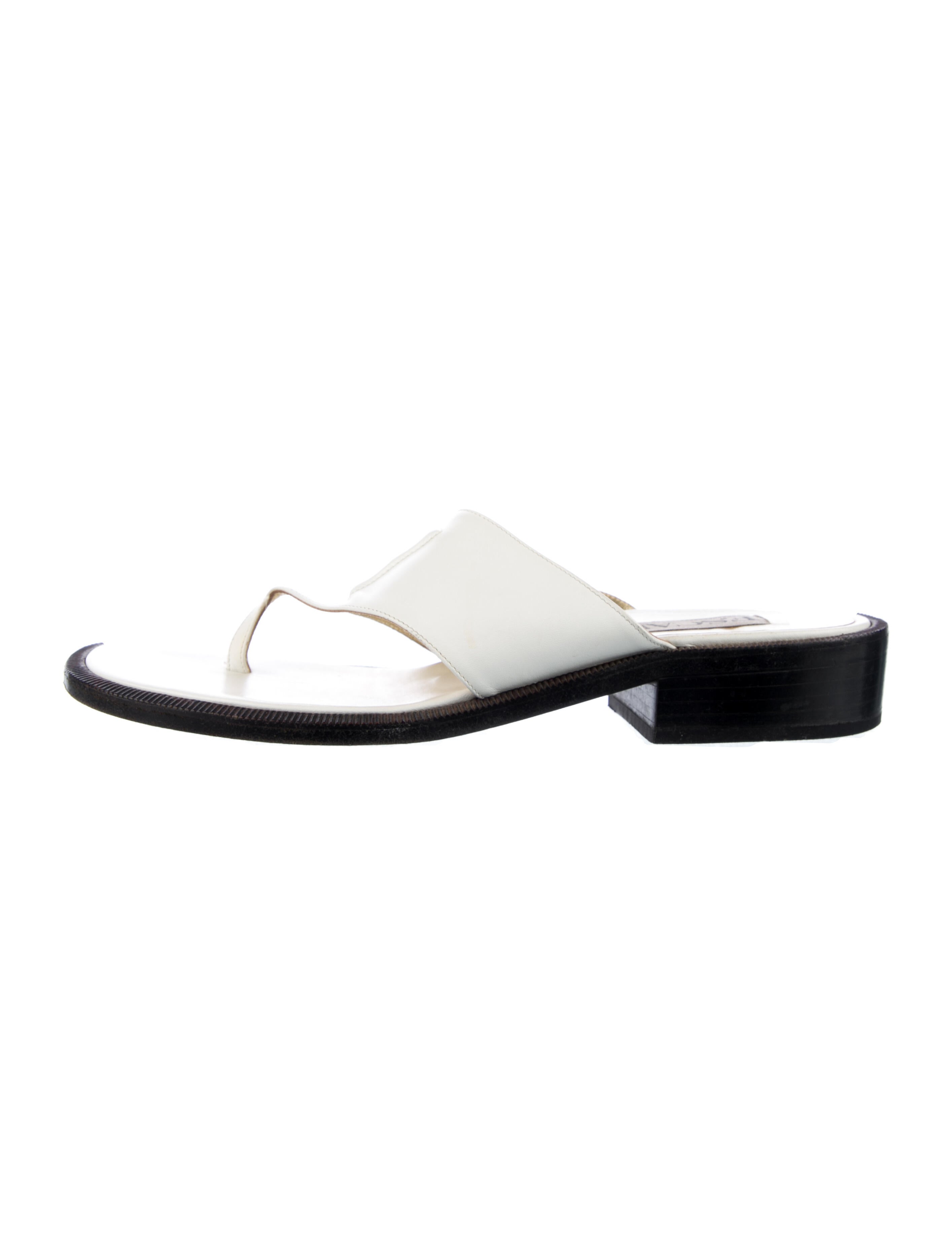 Escada Leather Flip Flops