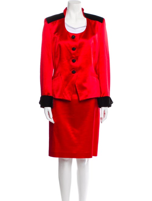 Escada Colorblock Pattern Skirt Suit